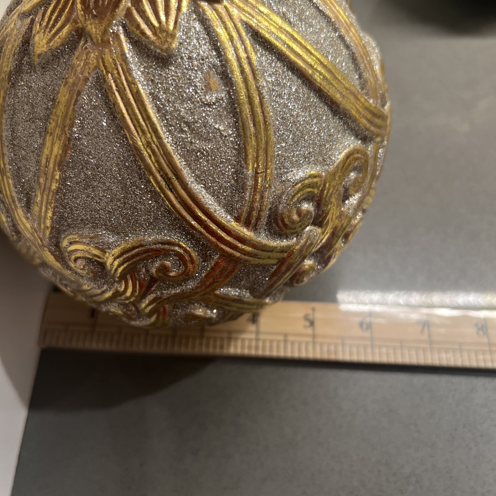 6 Extra Large/Large Gold Silver Glitter Ball Ornamental Decor