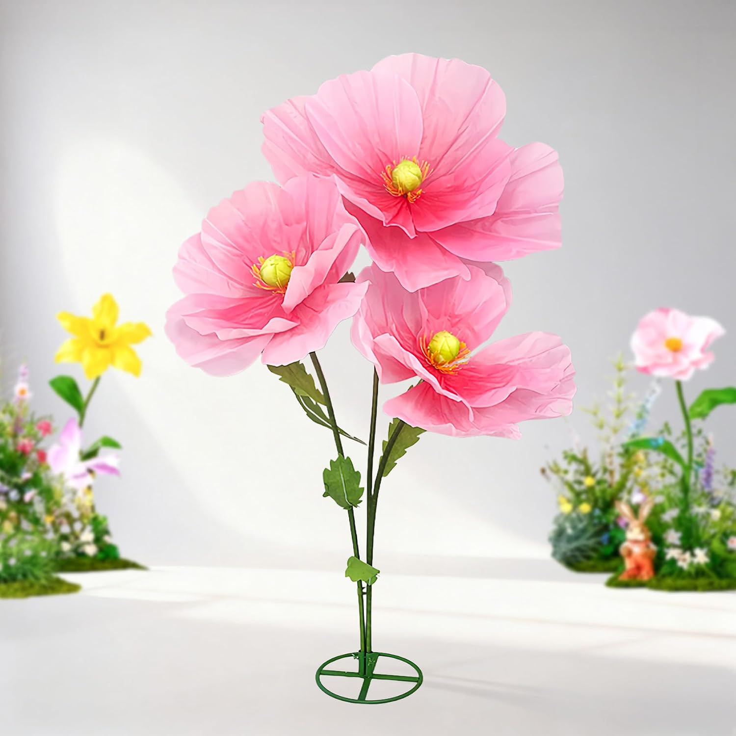 Giant Life Size Artificial Flowers with Stand, Extra Large Paper Flowers for Wed