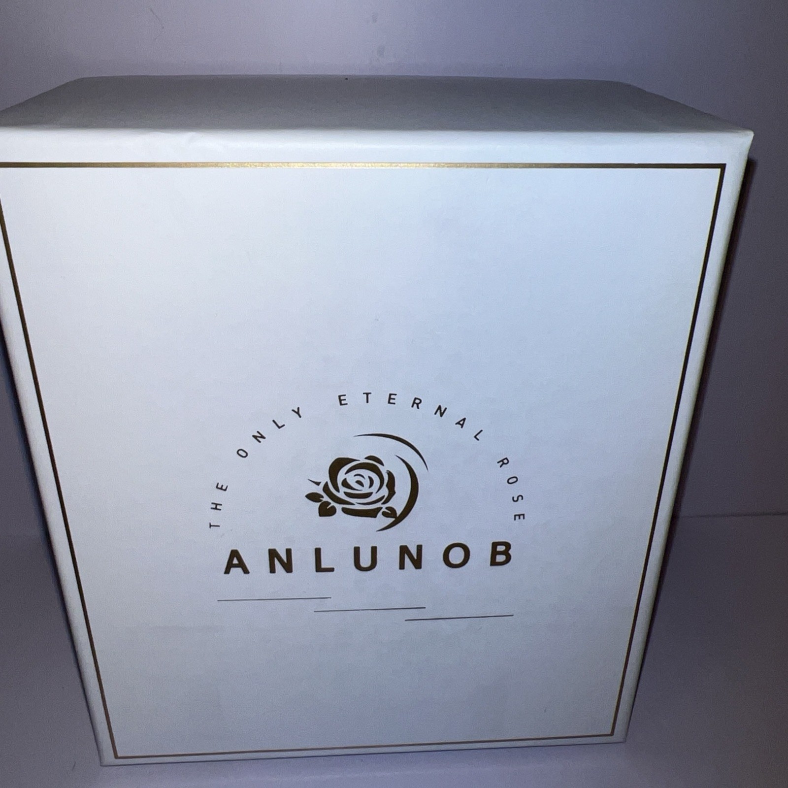 Alunob The Only Eternal Rose Last Forever Angel Blown Glass blue Gift open box