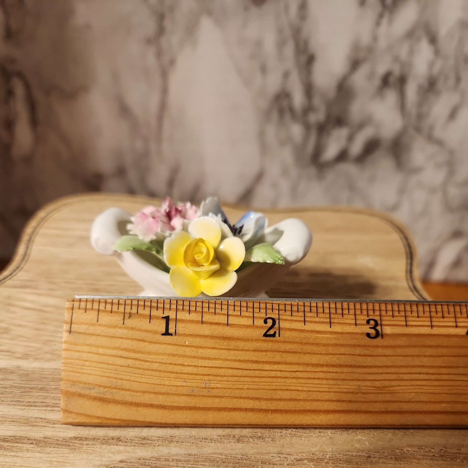 Royal Doulton Bone China Rose, Carnation Flower Basket Made in England Vintage