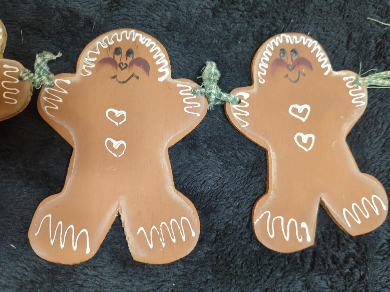 Primitive Rustic GINGERBREAD MAN Basket & Hanging Decorations HAPPY HOLIDAYS