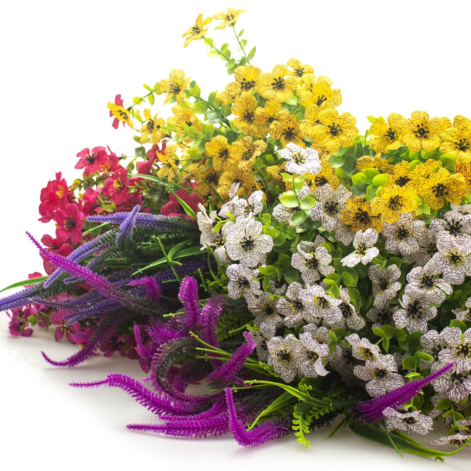 20 Packs Artificial Flowers Outdoor UV Resistant Fake Plants for Garden Patio…