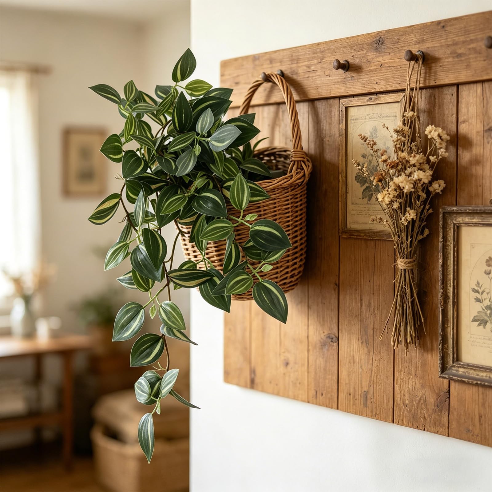 2 Pcs Artificial Ivy Plant, 18″ Faux Hanging Greenery DIY Faux Hanging Pothos…