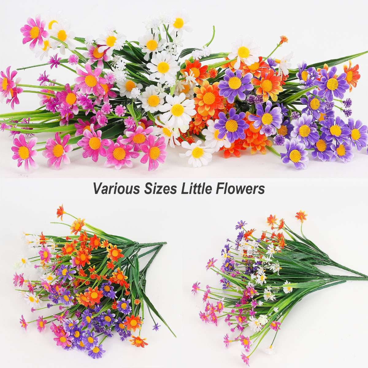 1/2 Bunch Outdoor Artificial Fake Flowers UV Resistant Plastic Shrubs Home Decor