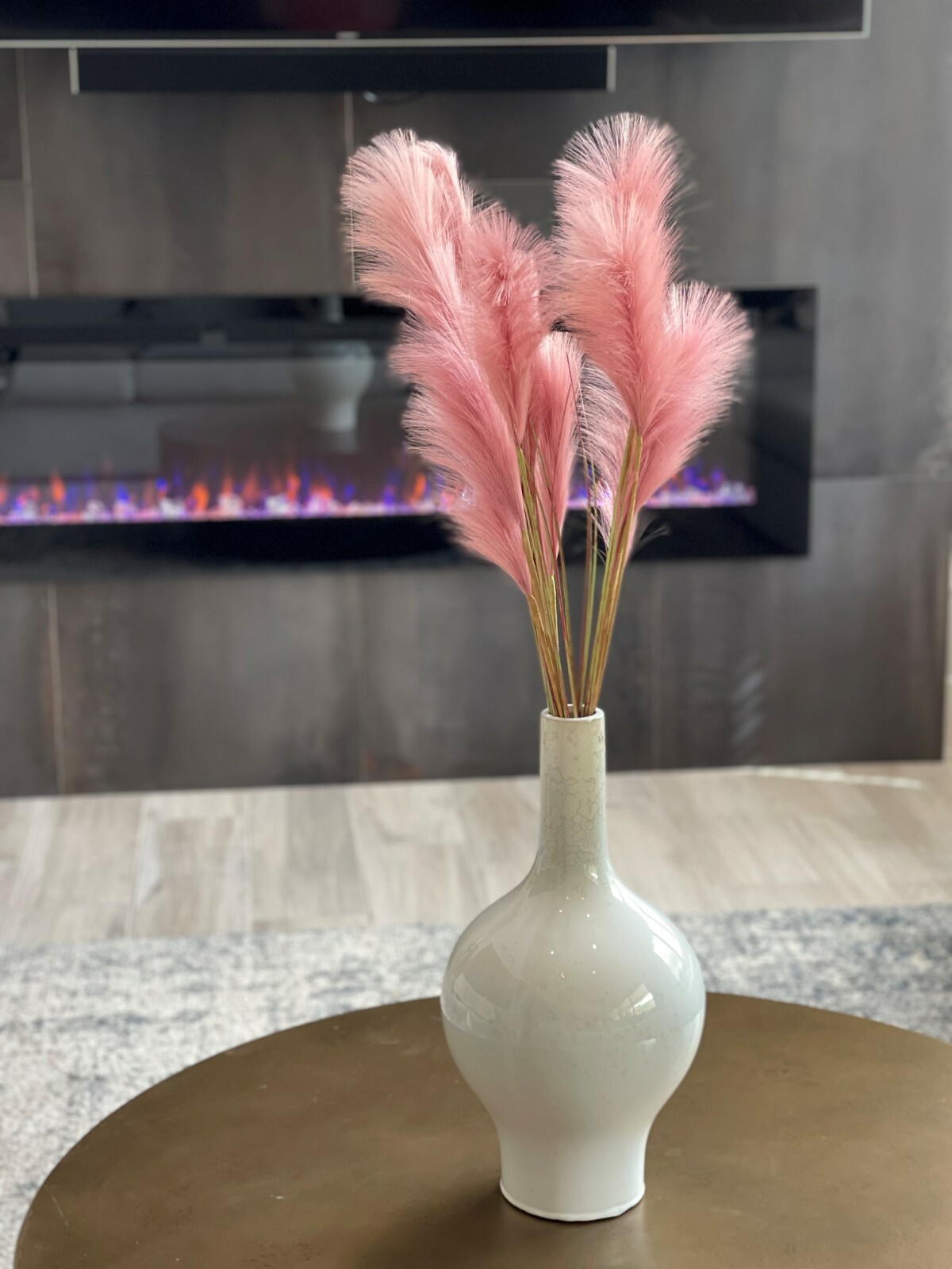 Artificial Pampas, Pink, hand made, three 100 cm with 4 separate forks, décor