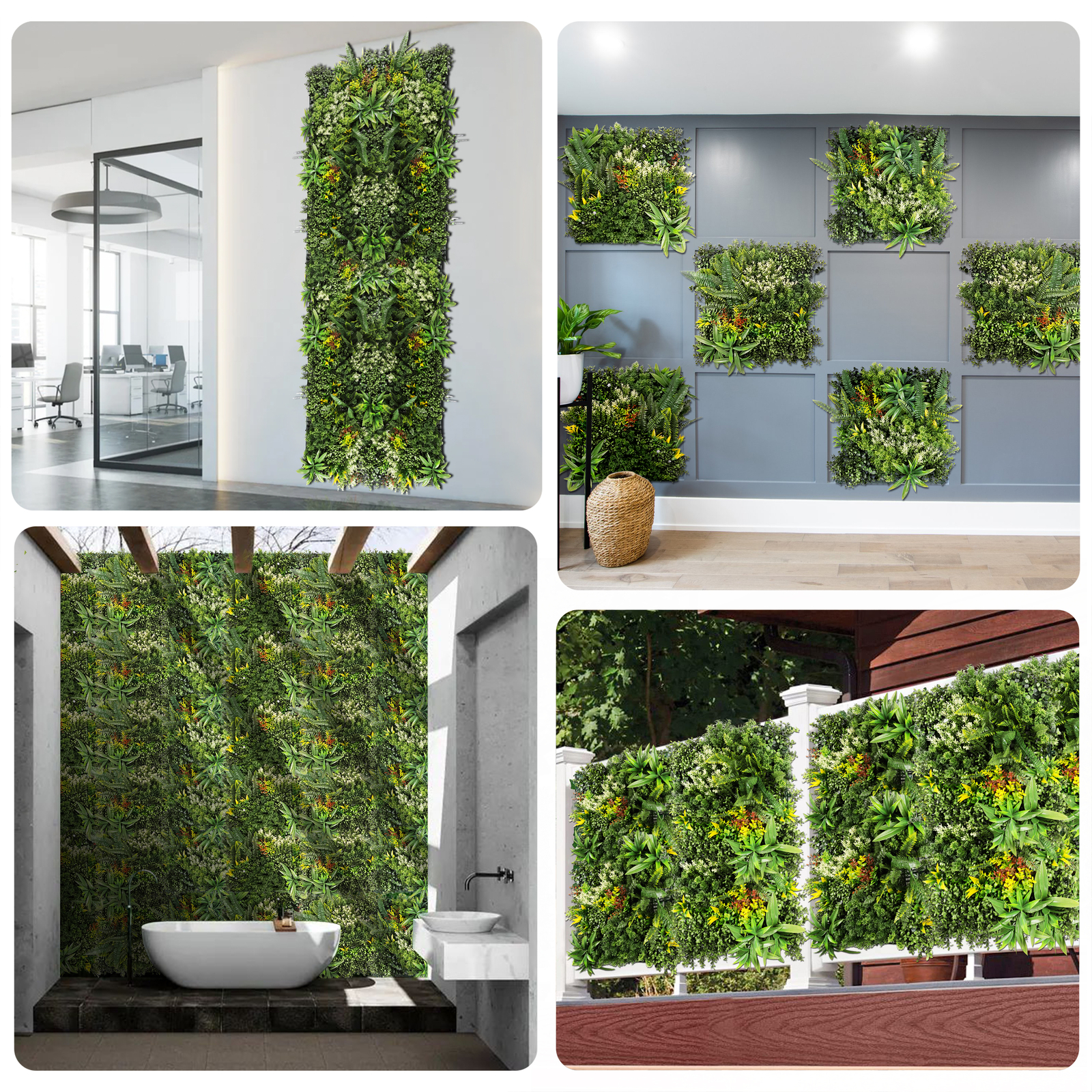 20″ Artificial Faux 3D Mix Leaf Privacy Fence Screen Decor Panel 3Packs of 1Set