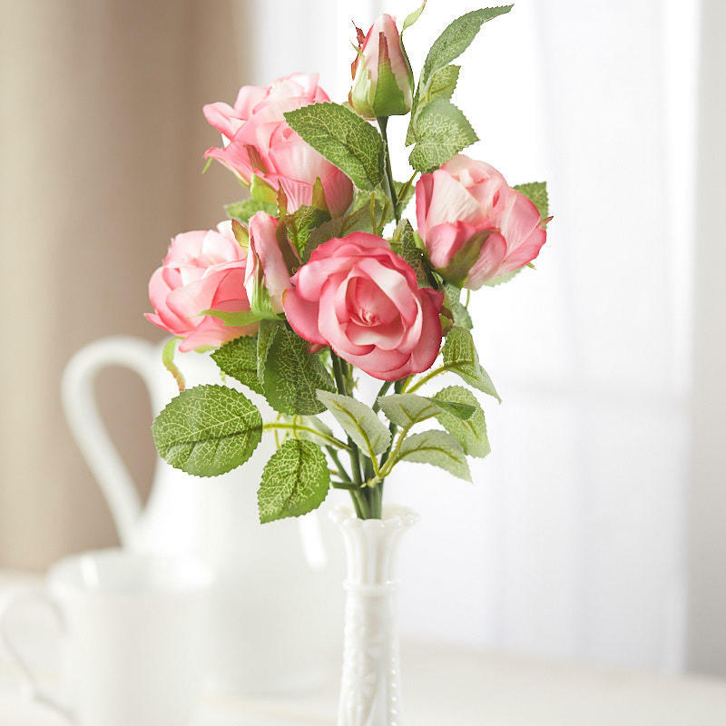 Factory Direct Craft Hot Pink Artificial Rose Spray