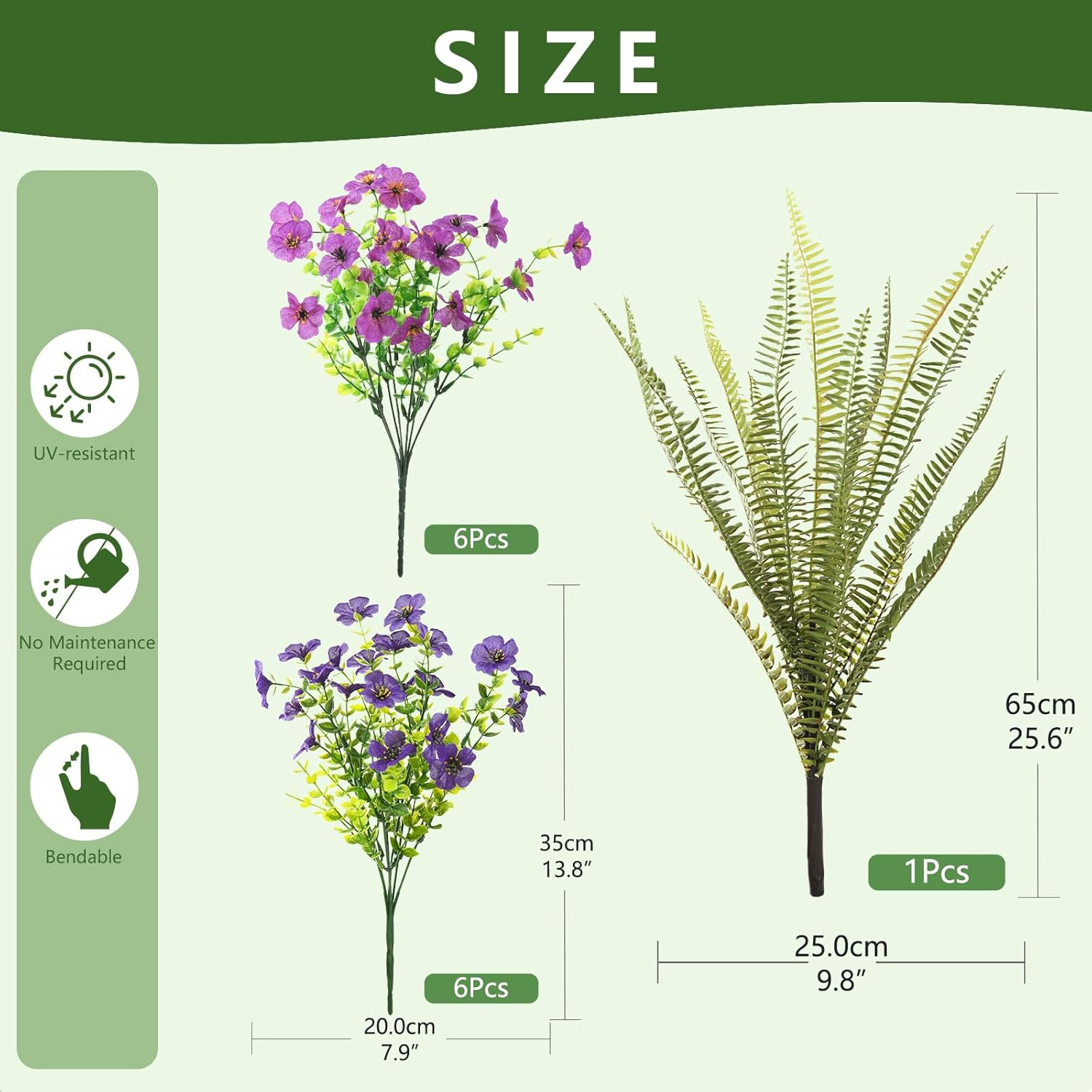 Artificial Flowers for Outdoors UV Resistant Spring Summer Decoration, 13 Bundle