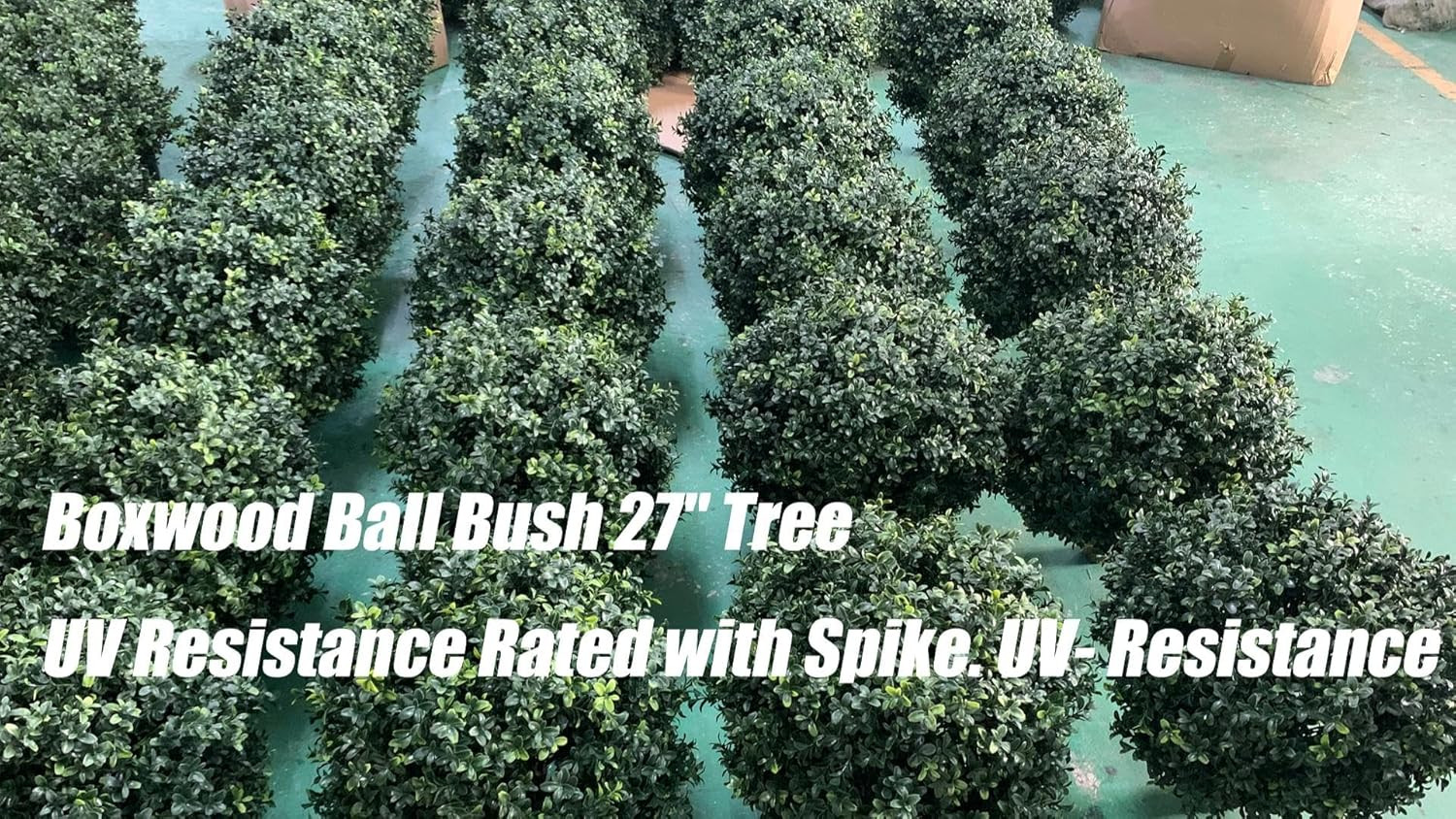 27″ UV Resistant Artificial Boxwood Ball Bush – 4 Pack for Indoor/Outdoor Use