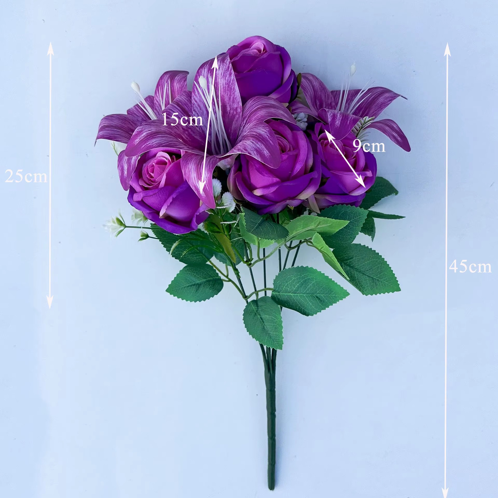 Mix Artificial Roses Lilies Pretty Display For Vase Wedding Table Top Decor HOT