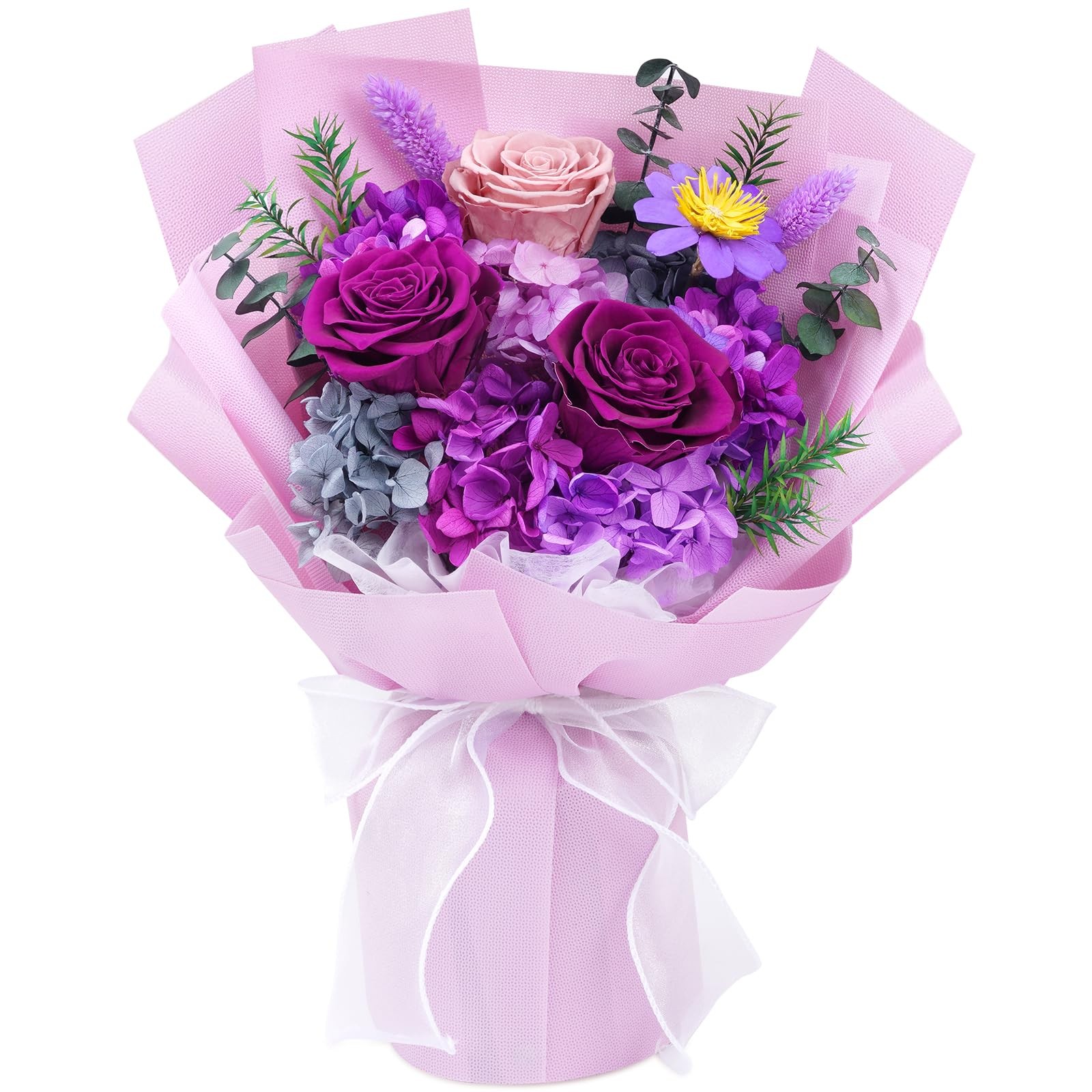 Preserved Flowers, Purple Fresh Bouquet with Gift Box, Flowers for Delivery, …