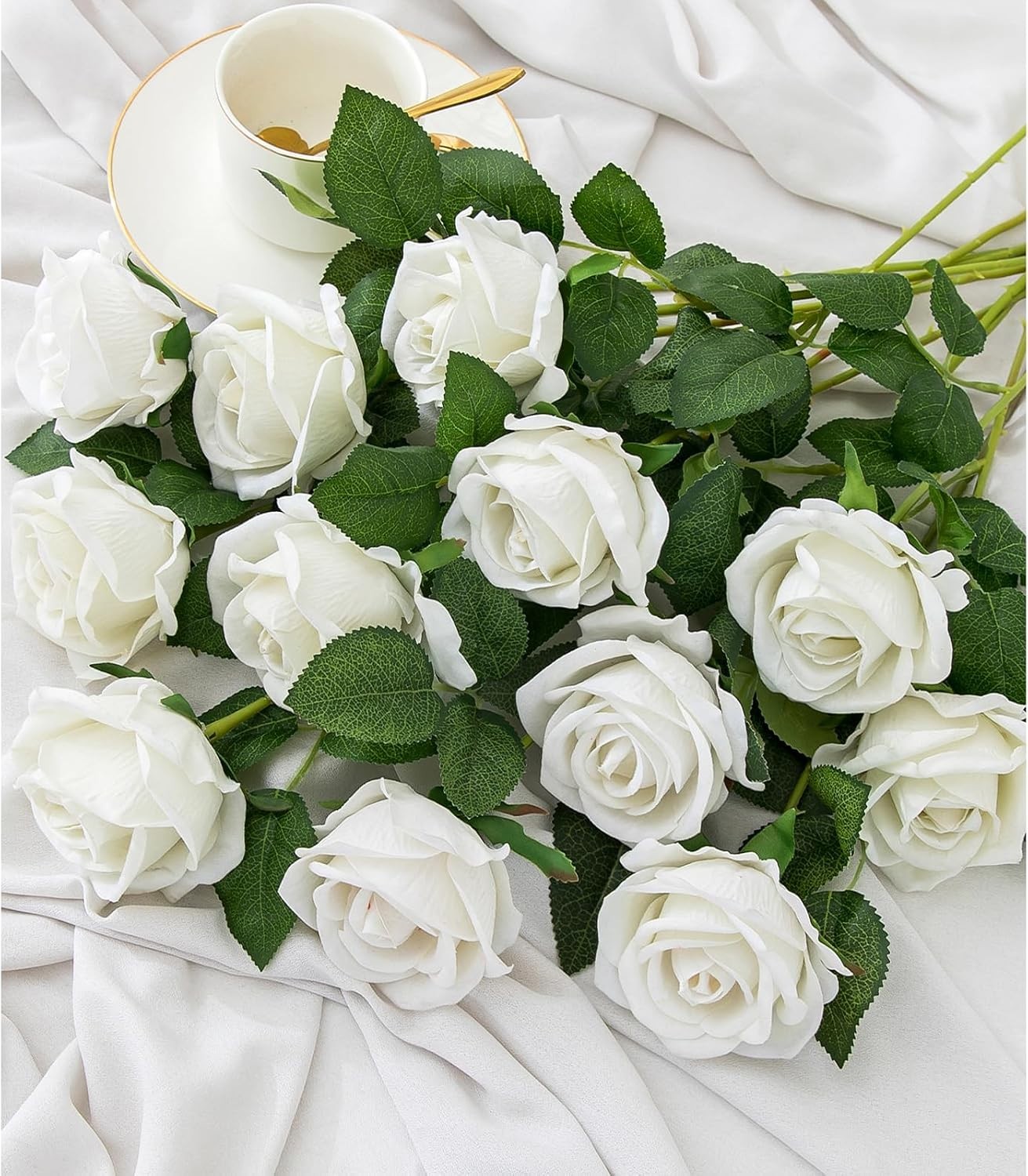 Luxurious 12PCS Velvet Artificial Roses Bouquet – Perfect for Weddings and Decor