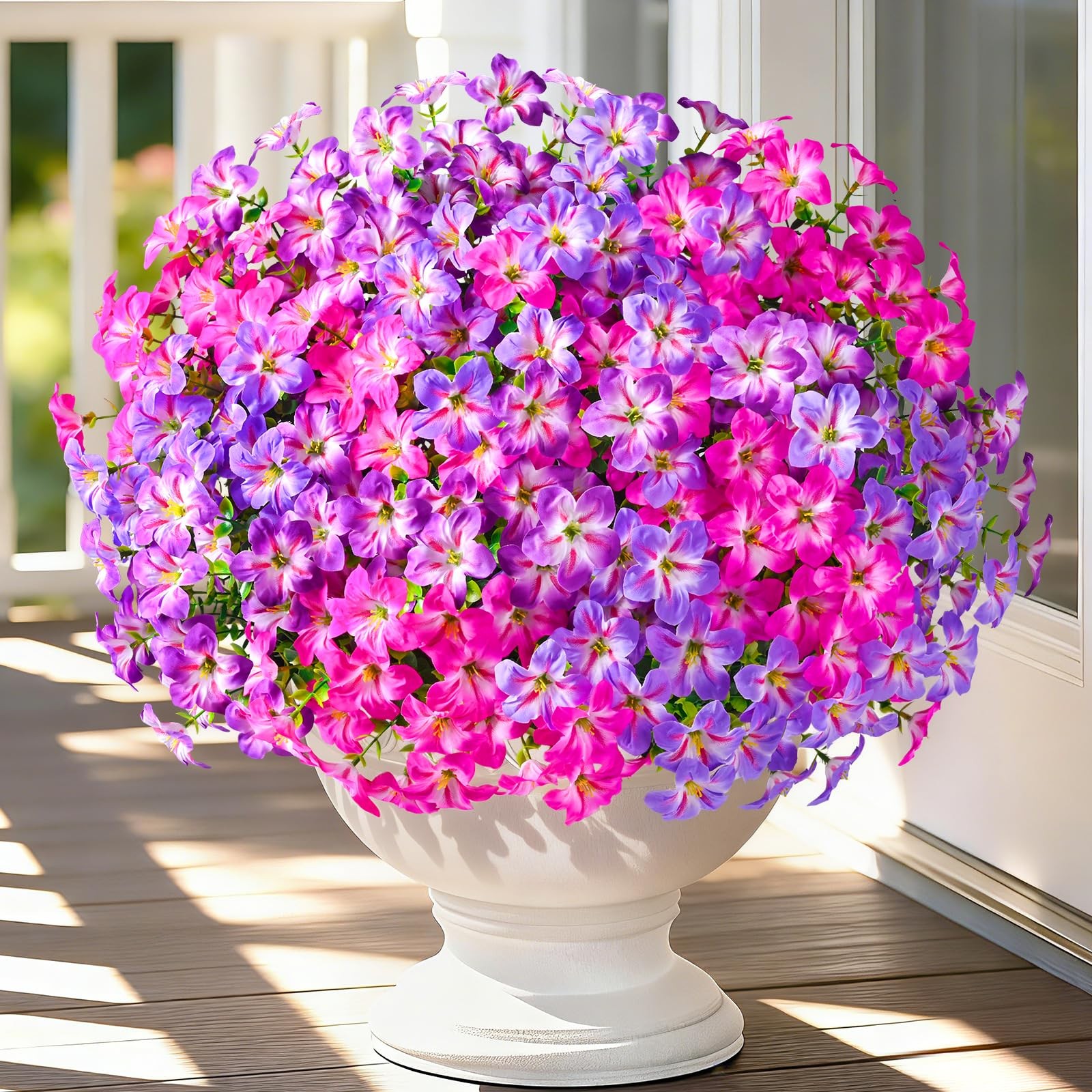 12 Bundles Look Real Artificial Flowers for Outdoors, Realistic Fake Outdoor …