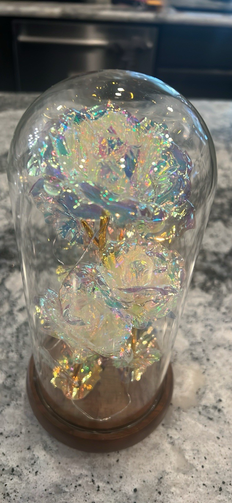 Eternal Rose, Glass Dome Galaxy Rose Light- Lamp Or Nightlight – Flower Decor