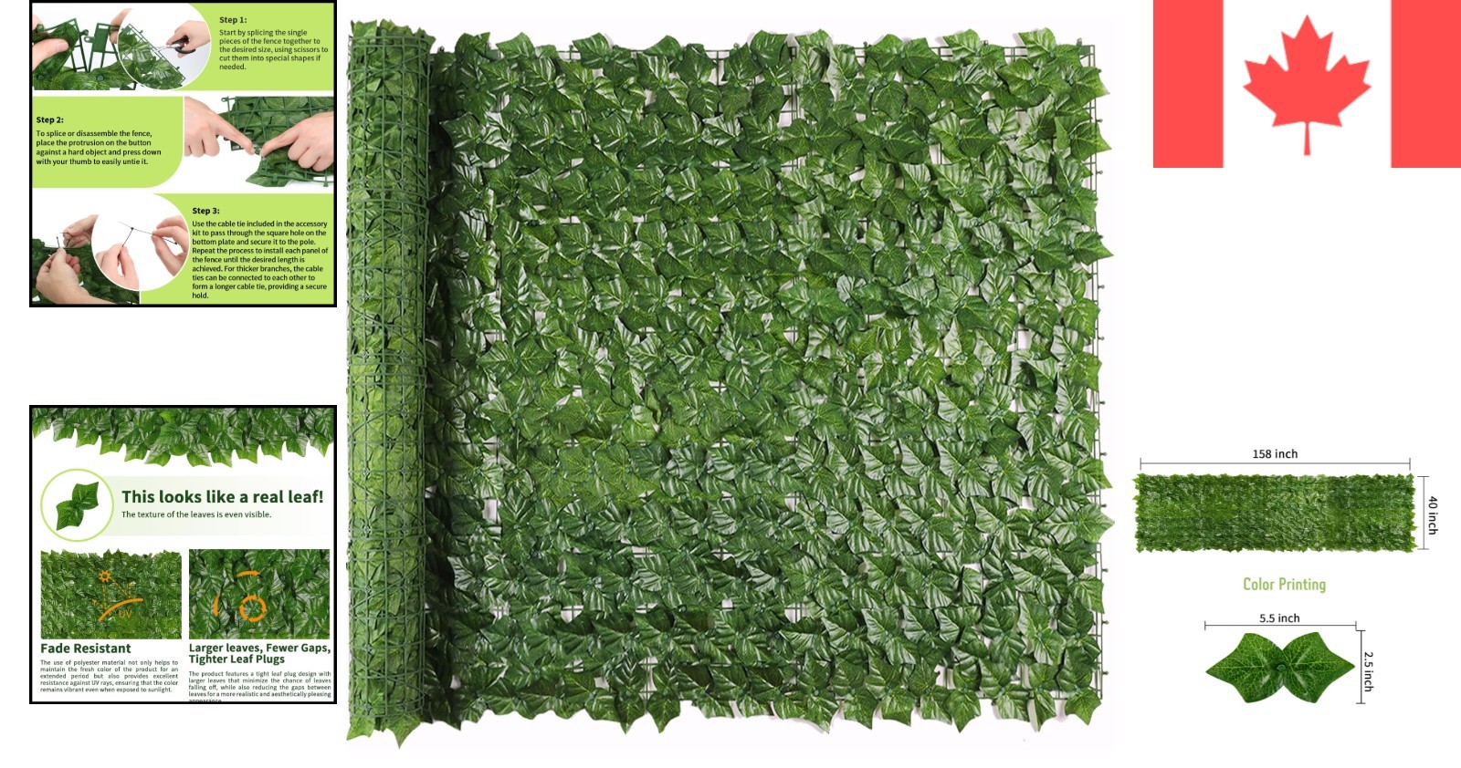Lifelike Artificial Ivy Privacy Fence – Perfect for Gardens, Cafés, and Weddings