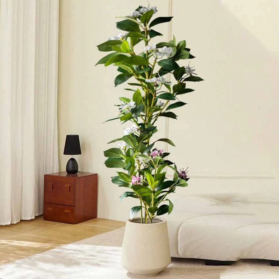 80/120cm Tropical Artificial Ficus Large Banyan Plants Plastic Fiddle Fig