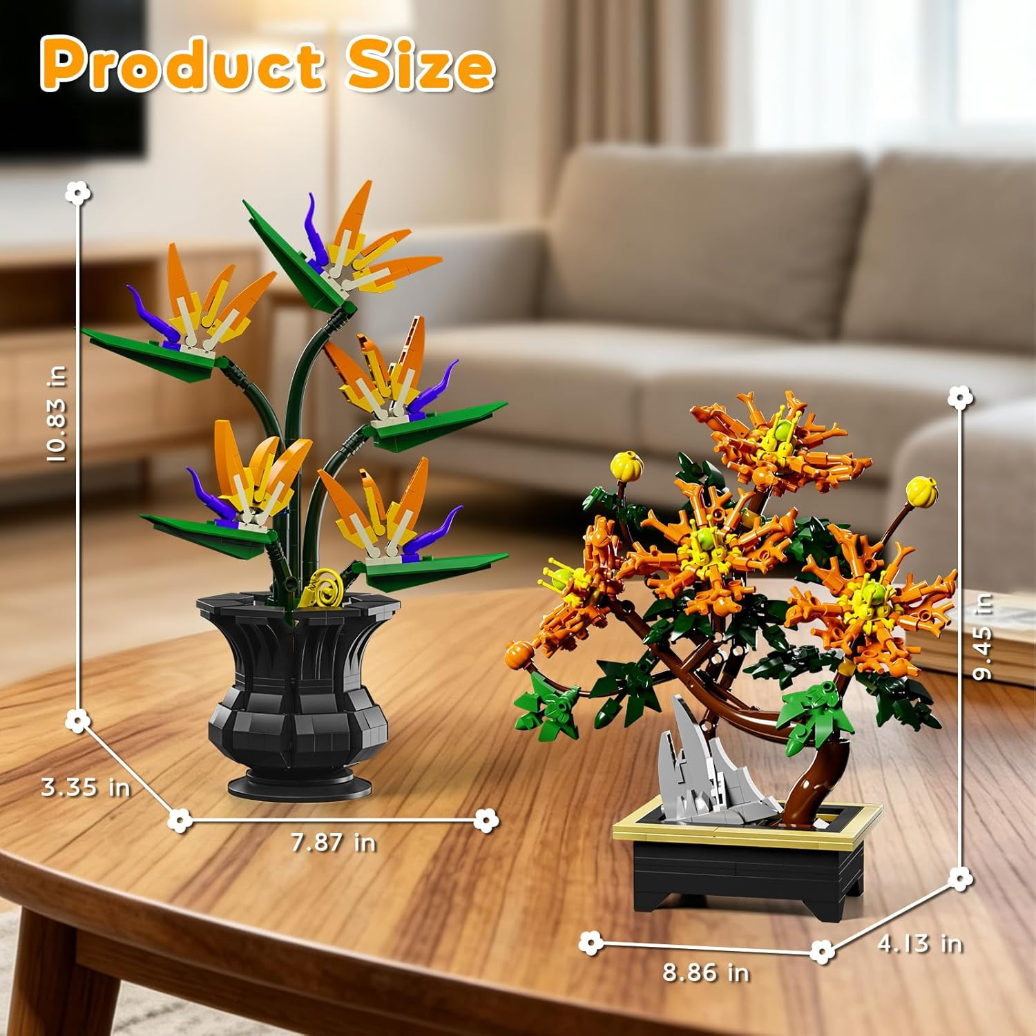 Botanical Flower Building Kit 901PCS for Adults Kids 8+ DIY Potted Bonsai Buildi