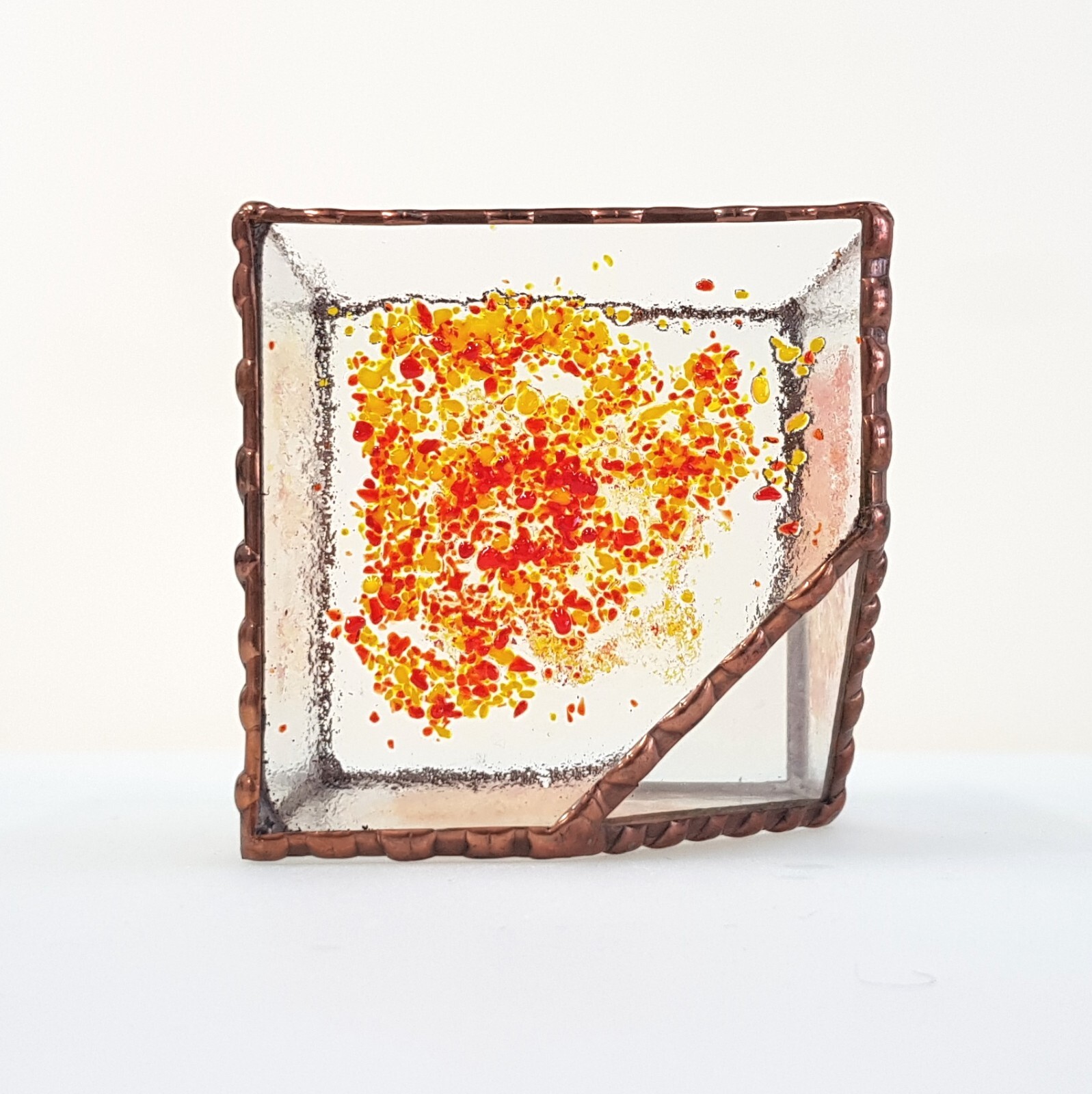 Geometric Terrarium Stained Glass, Cube Glass Planter, Home Decor Gardening Gift