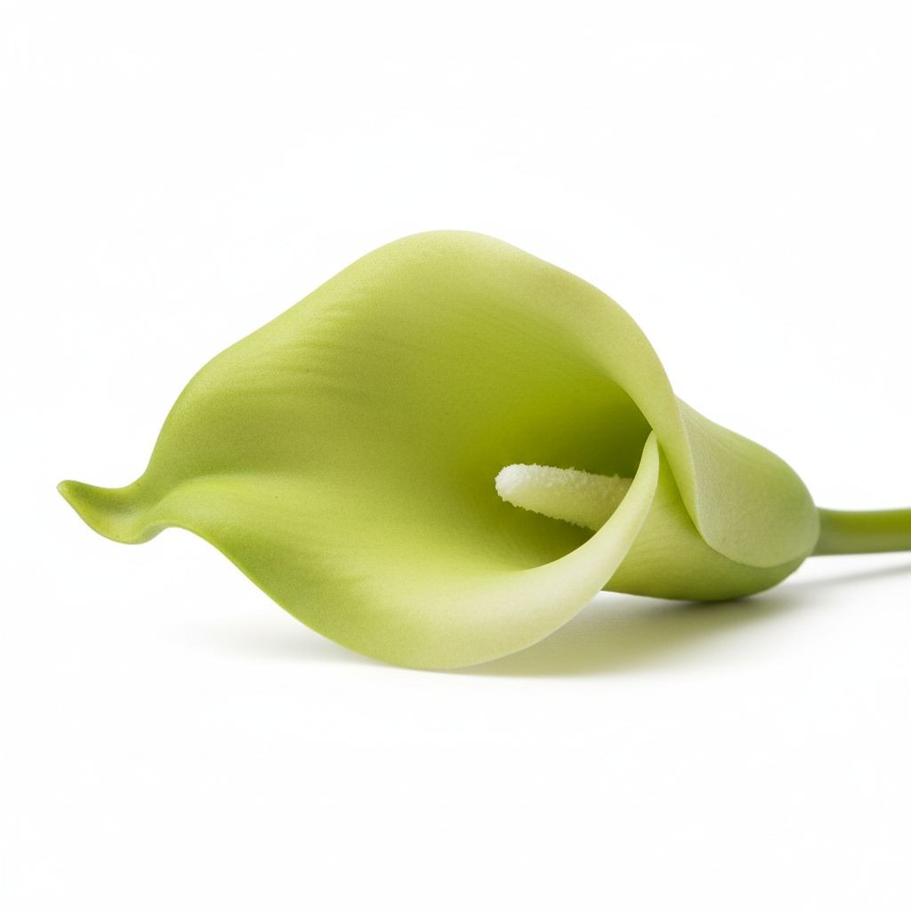 Artificial Green Calla Lily Stems Set Of 5 Real Touch Faux Flowers 15 Inch Weddi