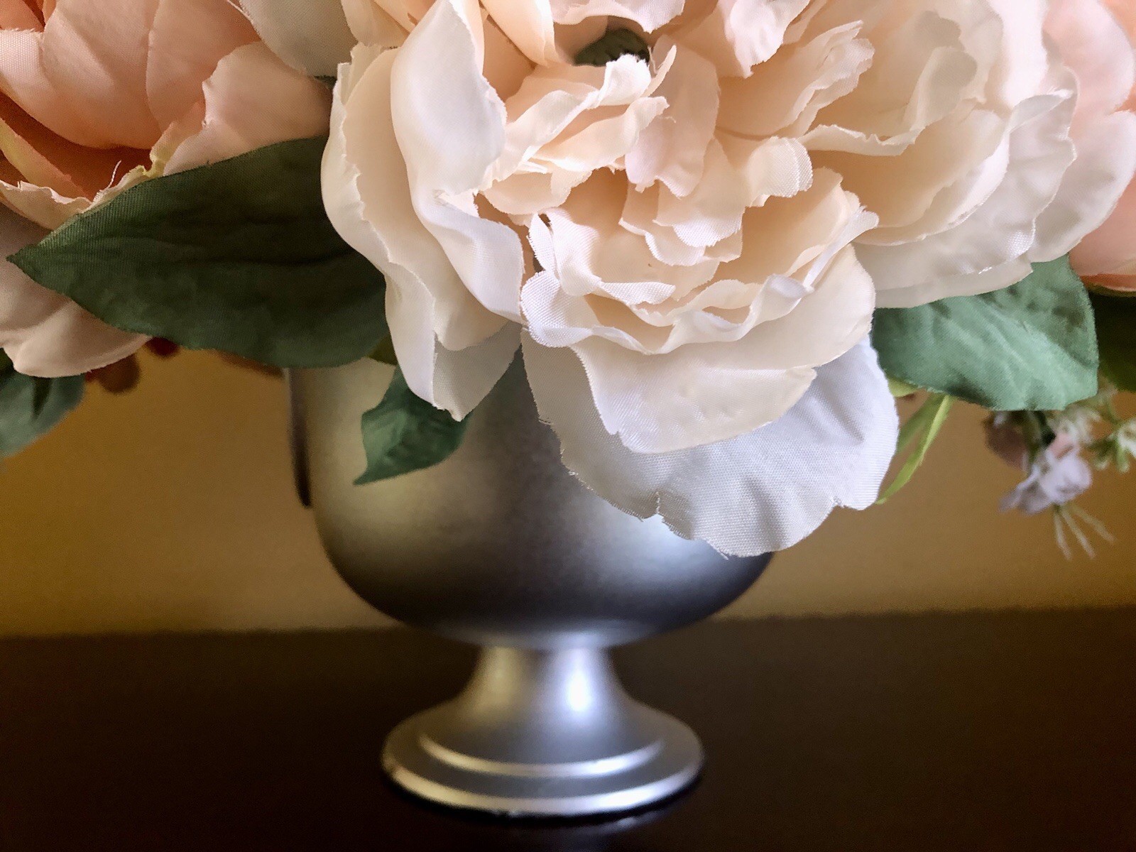 Blush Peach Peony Floral Arrangement Spring Easter Floral Centerpiece
