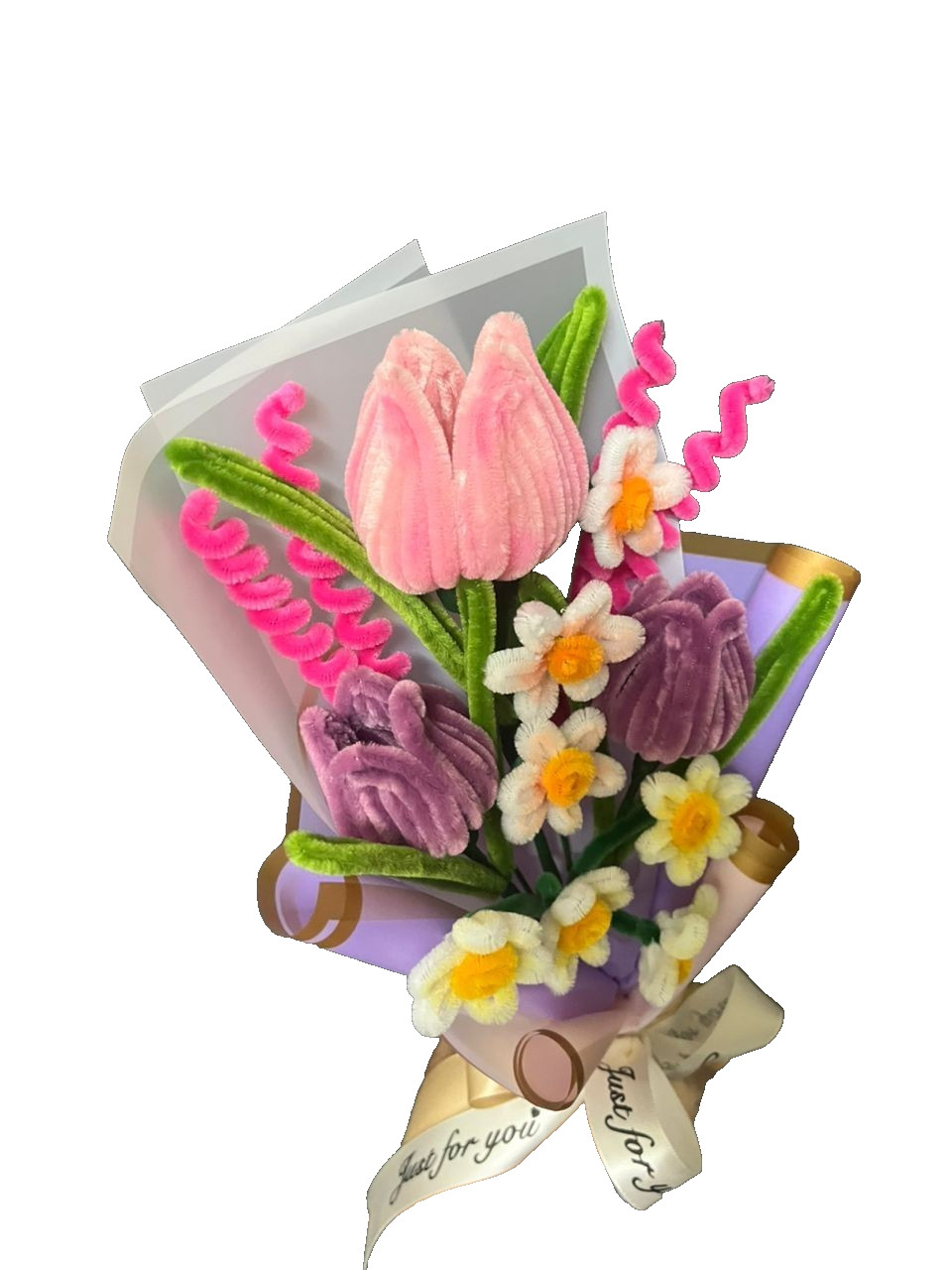 Pipe Cleaner Flowers tulip Bouquet Handmade ready stock