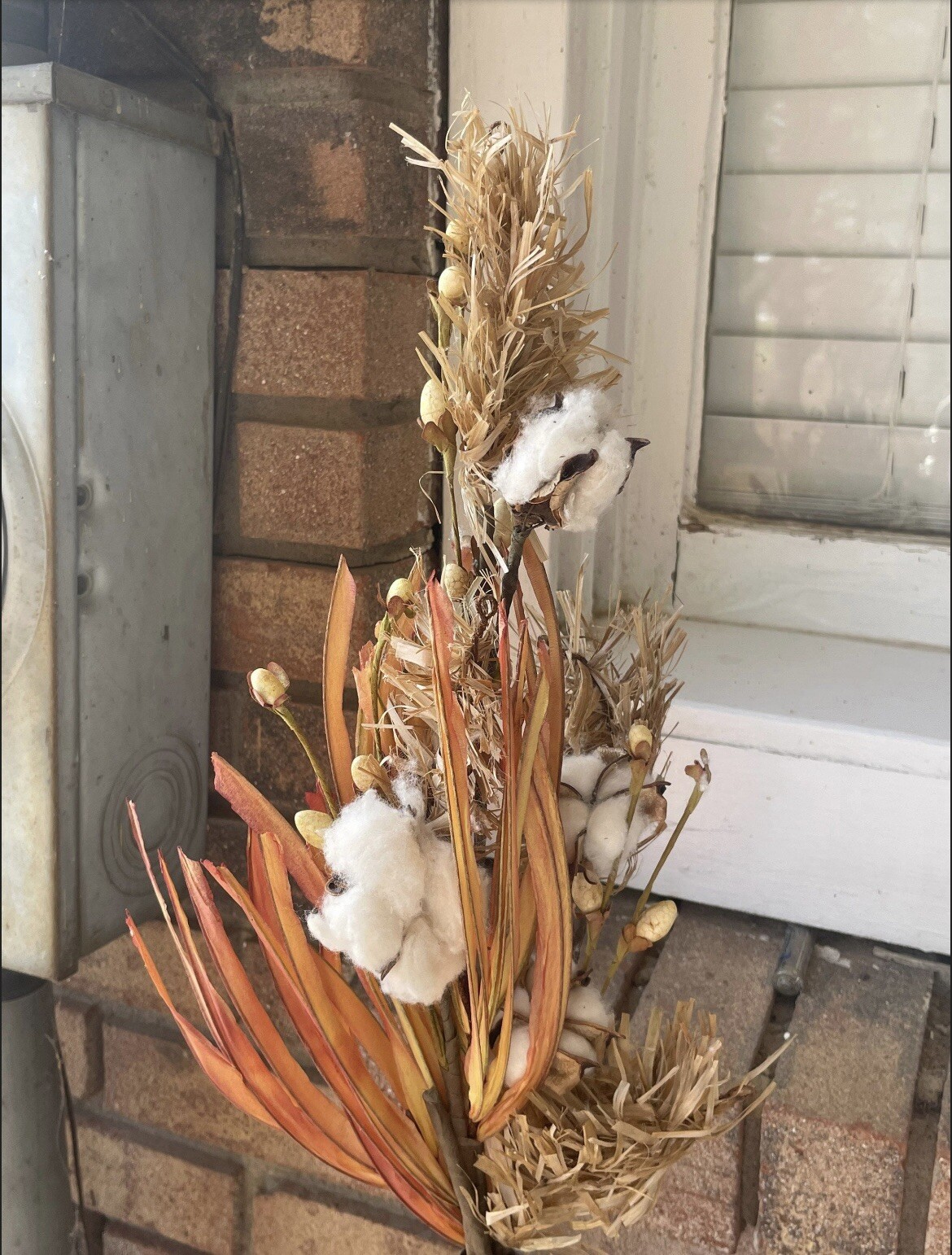 Cotton & Fall Grass Branch, 28” NEW Floral Arrangements Craft Supply