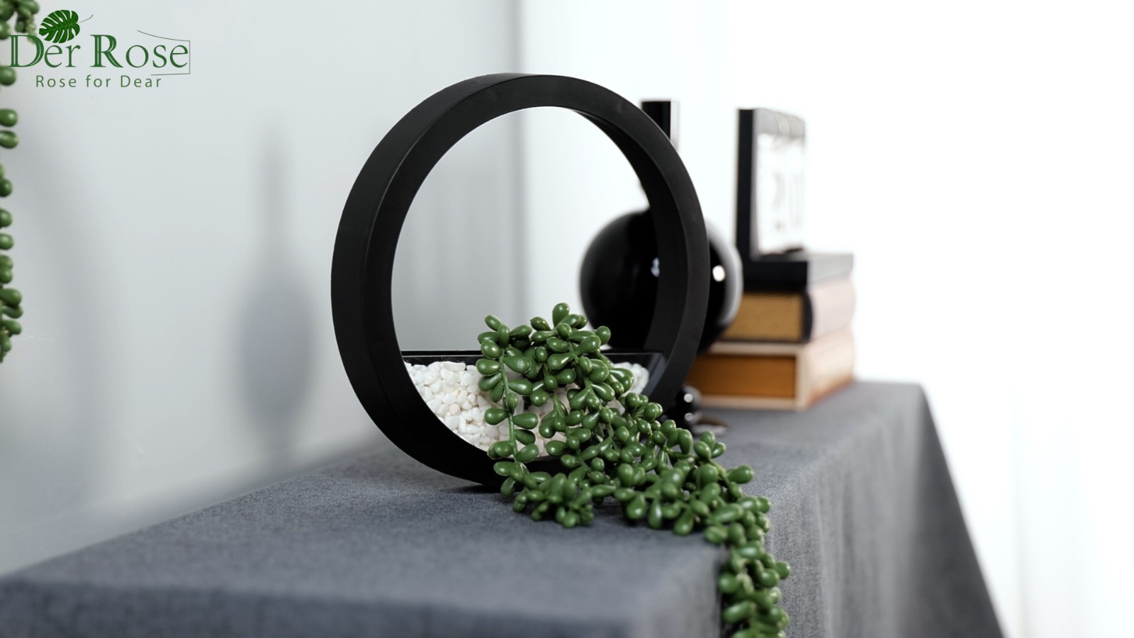 2 Pack Artificial Succulent Plants in Black Pots – Hanging Decor for Living Room