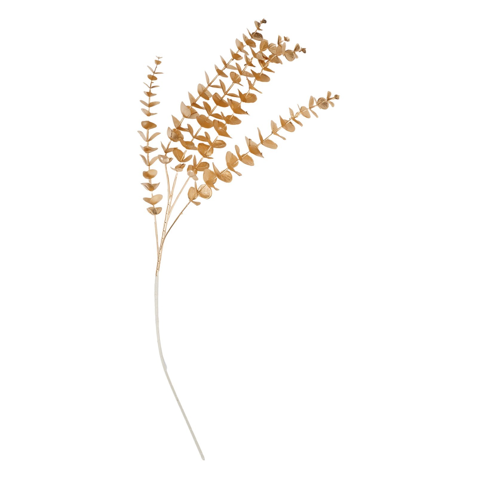 Simulated golden eucalyptus and ginkgo leaf flower arrangement for a chic touch