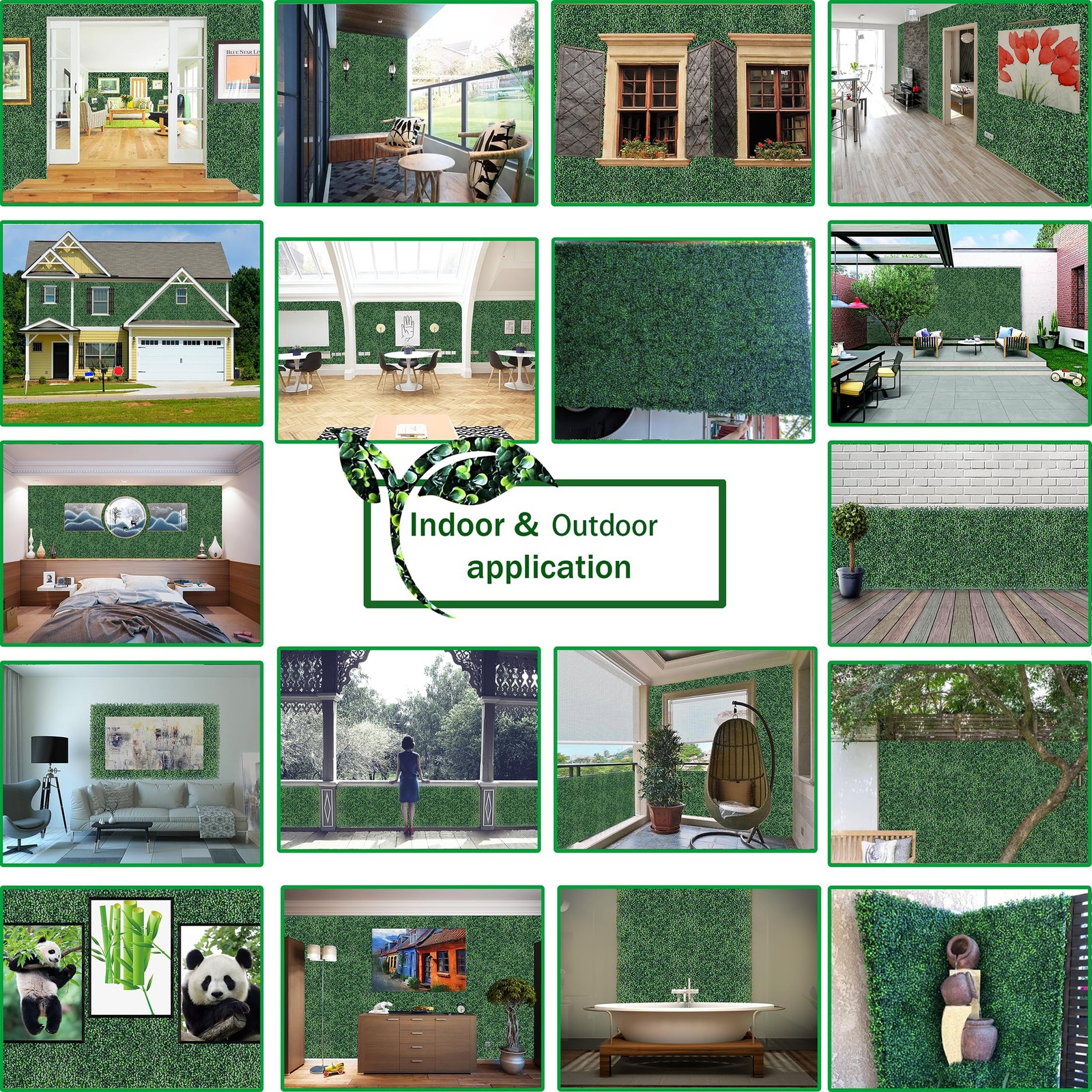 Artificial Plant Boxwood Roll Panels:54 X 120 in (45 sqft)