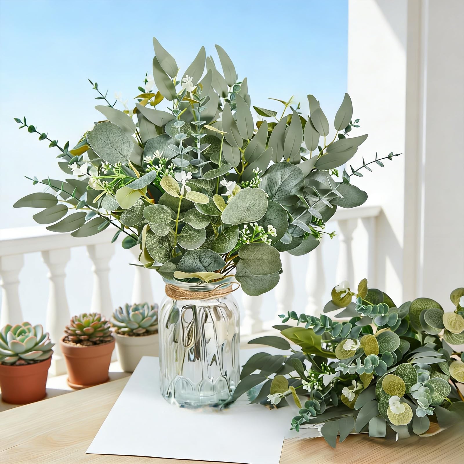 Artificial Mixed Eucalyptus Stems Leaves Bulk – 30pcs Realistic Greenery for …