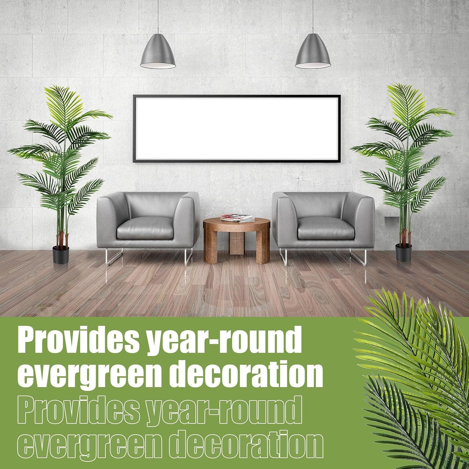 4 Pack Artificial Palm Trees – 4ft & 5ft Faux Plants for Home & Office Decor