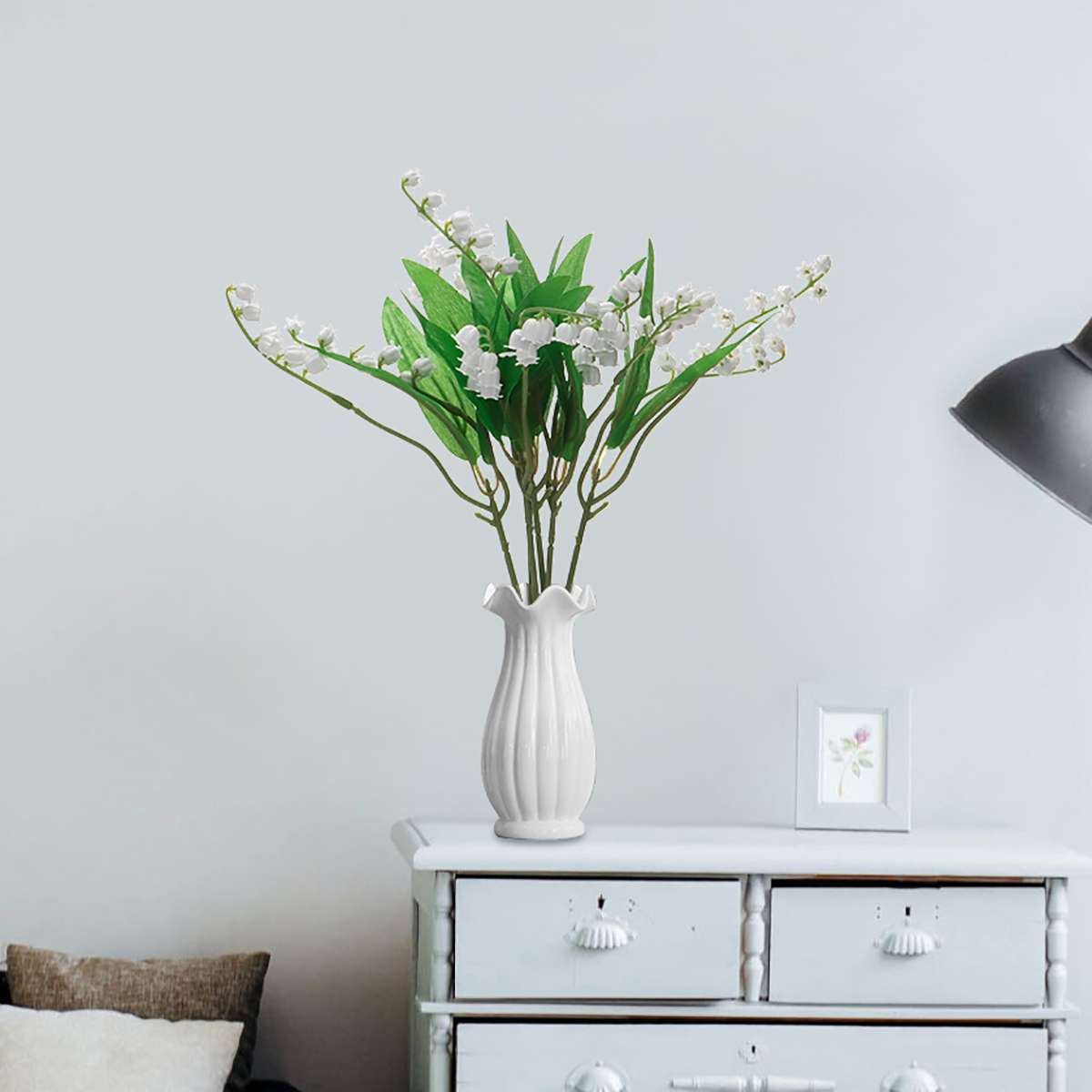24PCS Artificial White Lily Of The Valley Flowers Bouquet Party Home DIY Decor
