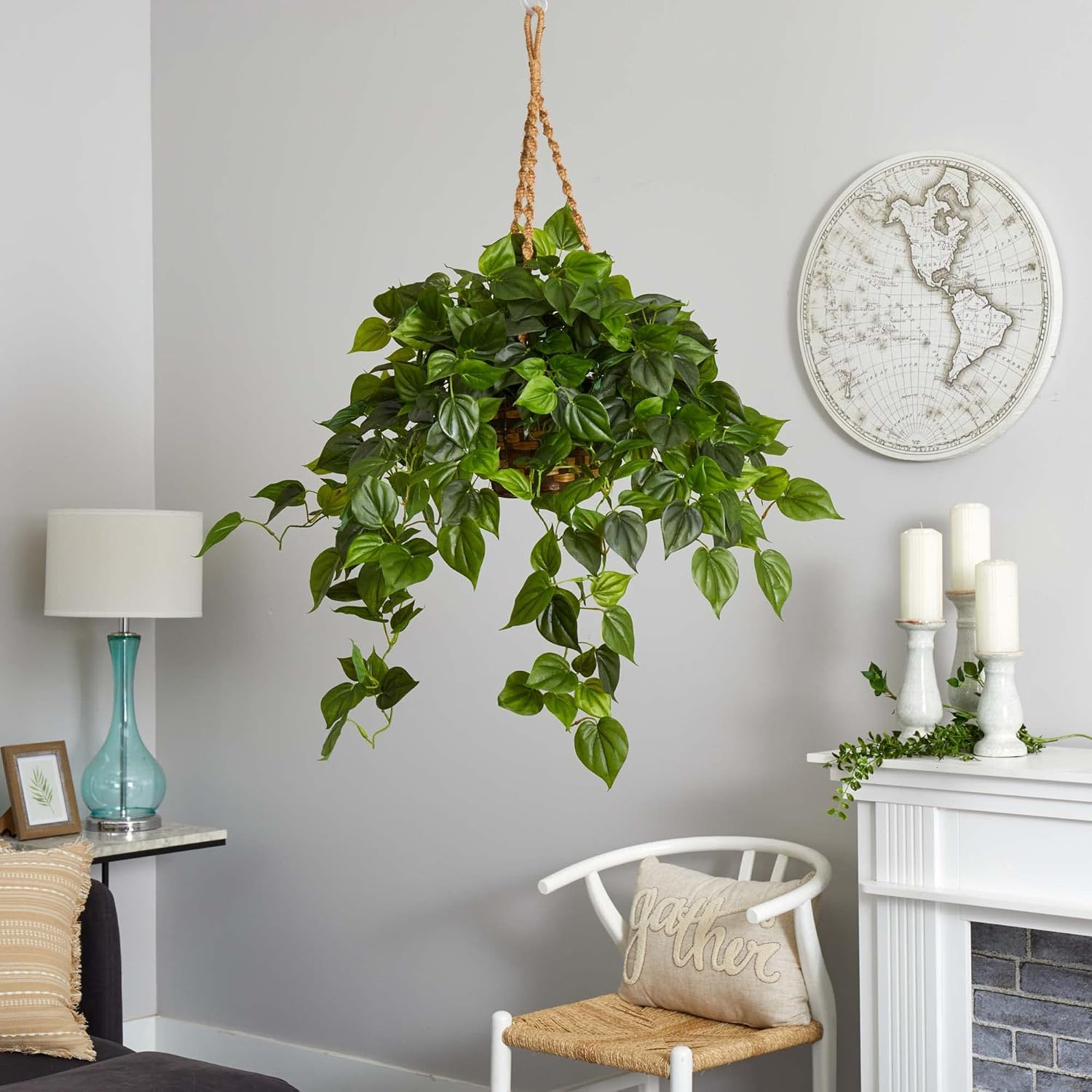 UV Resistant Philodendron Hanging Basket for Indoor & Outdoor Use