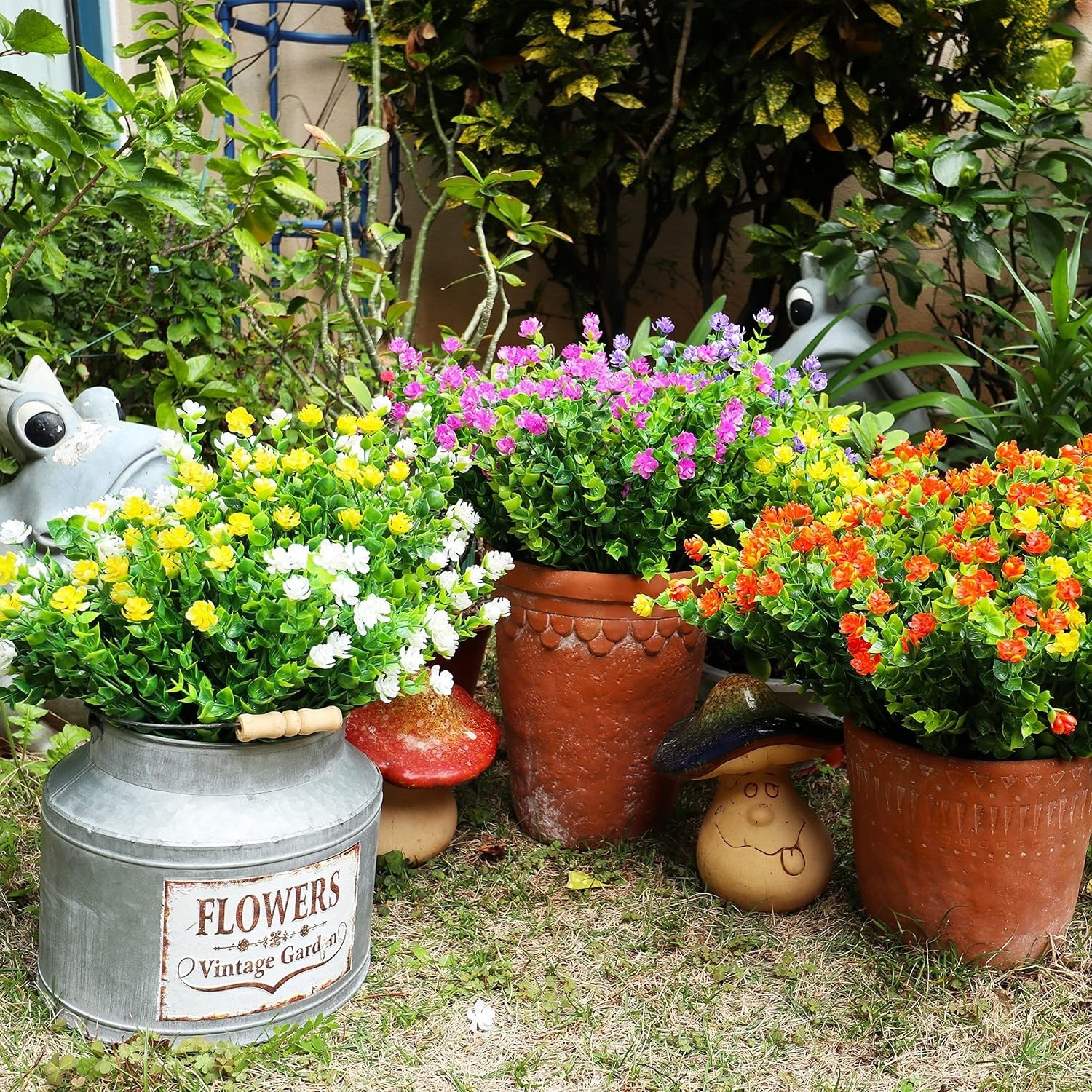 Realistic 20 Bundle Outdoor Artificial Flowers – Perfect for Home & Garden Decor