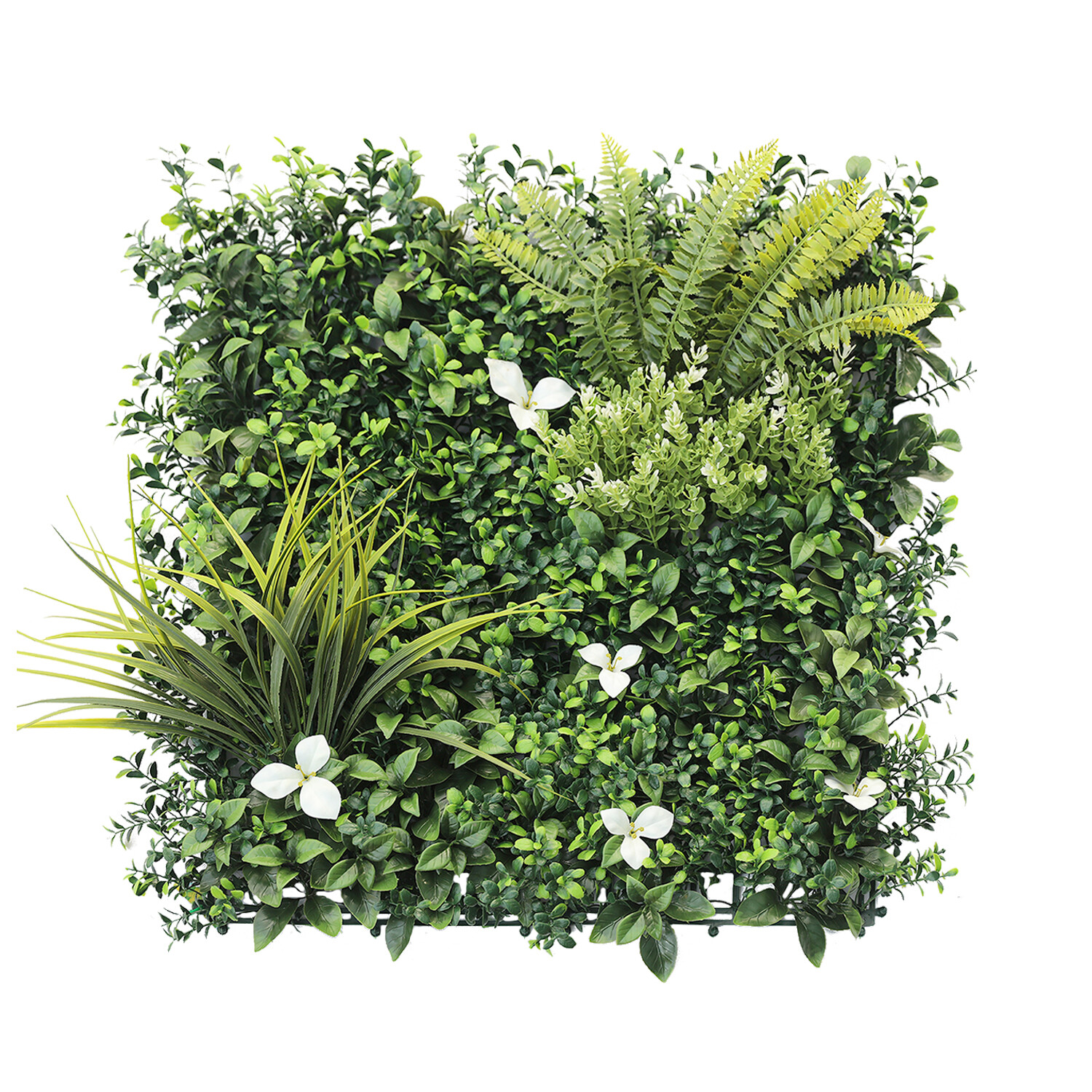 20″x20″ Artificial Faux 3D Mix Fern Mat Privacy Fence Screen Decor Panel V5