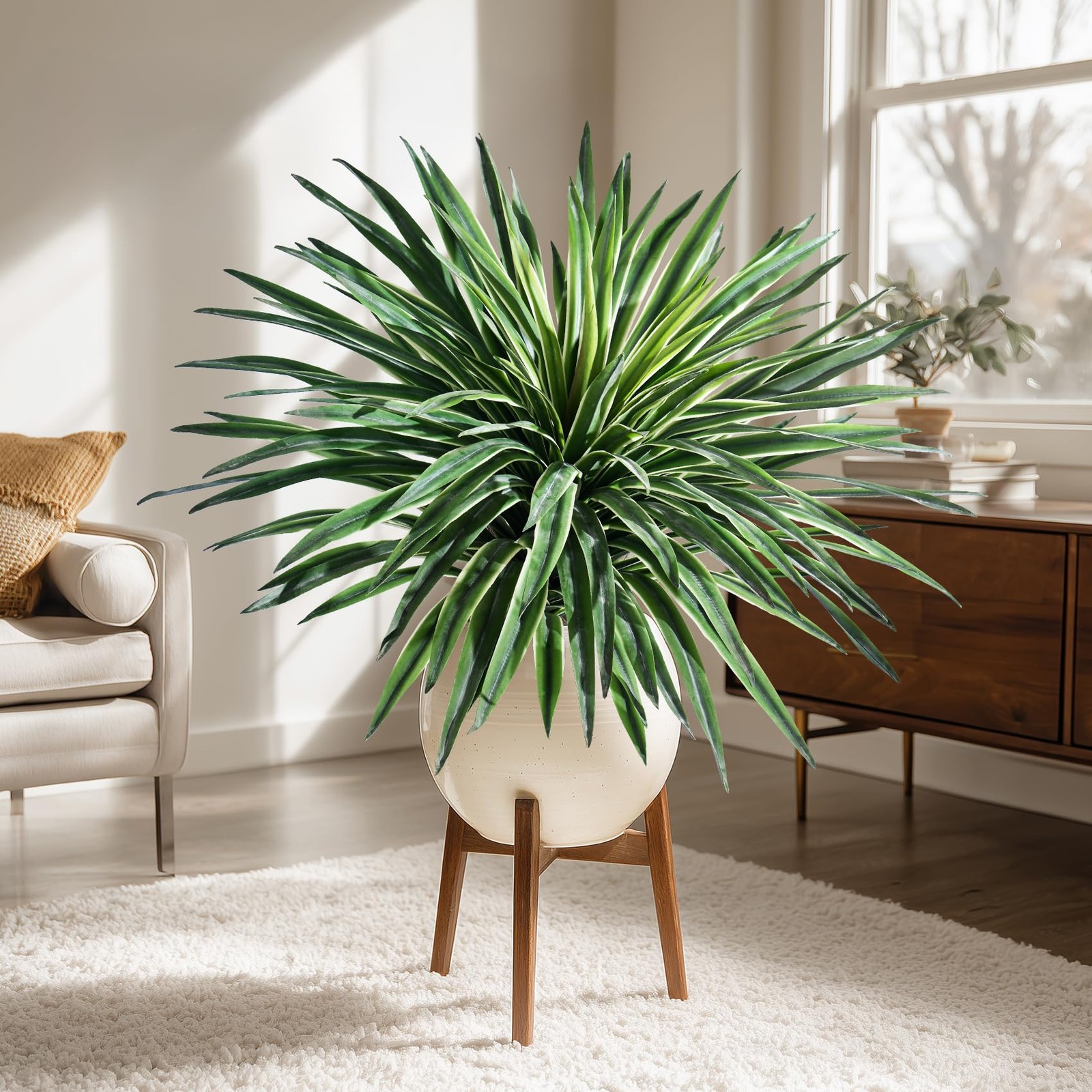 Artificial Agave Plant Fake Agave Planters for Indoor Outdoor Faux Agave Plan…