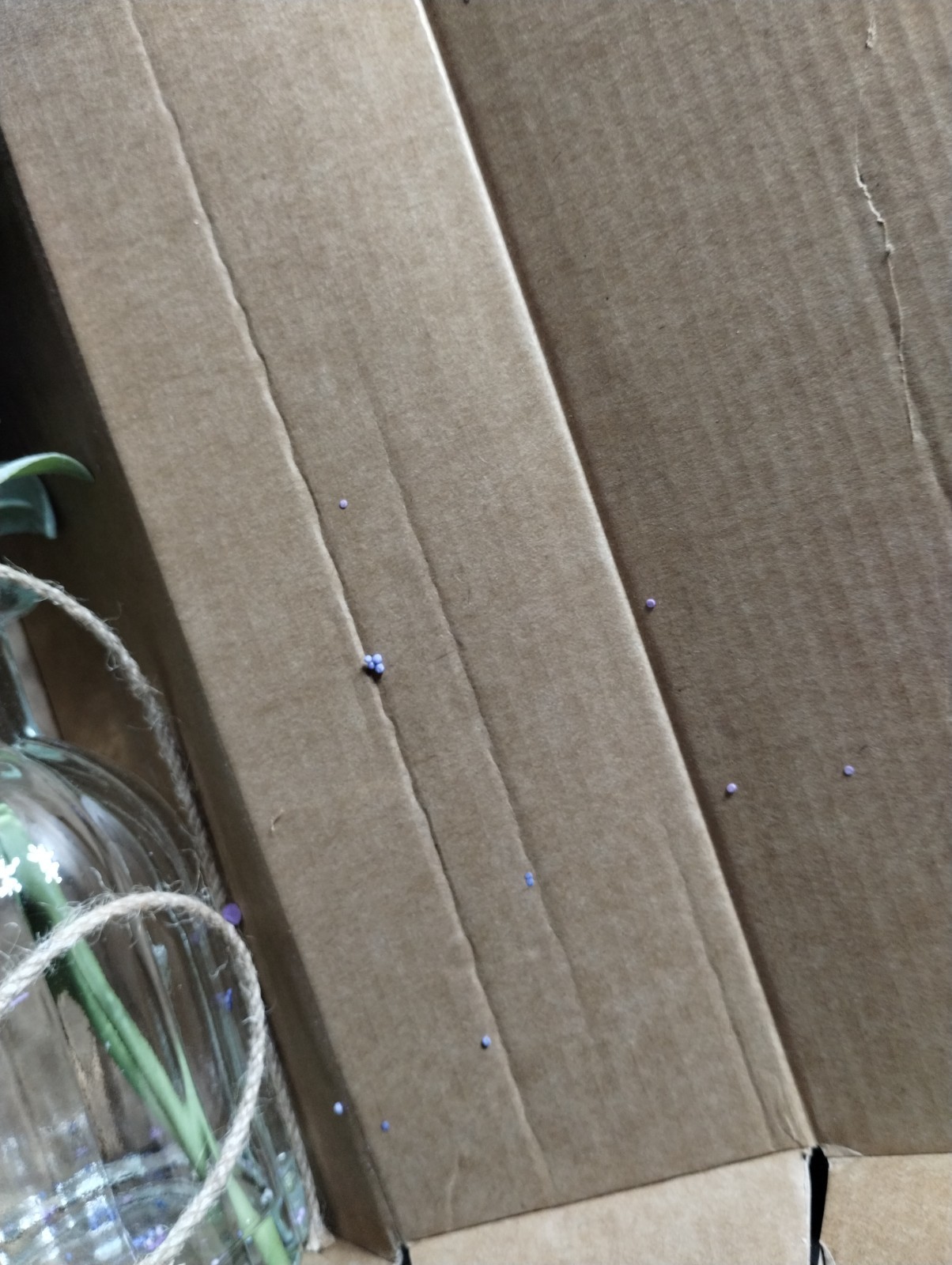 Artificial Lavender in Glass Vase Faux Water Blue Purple Silk Fake Flower Plant