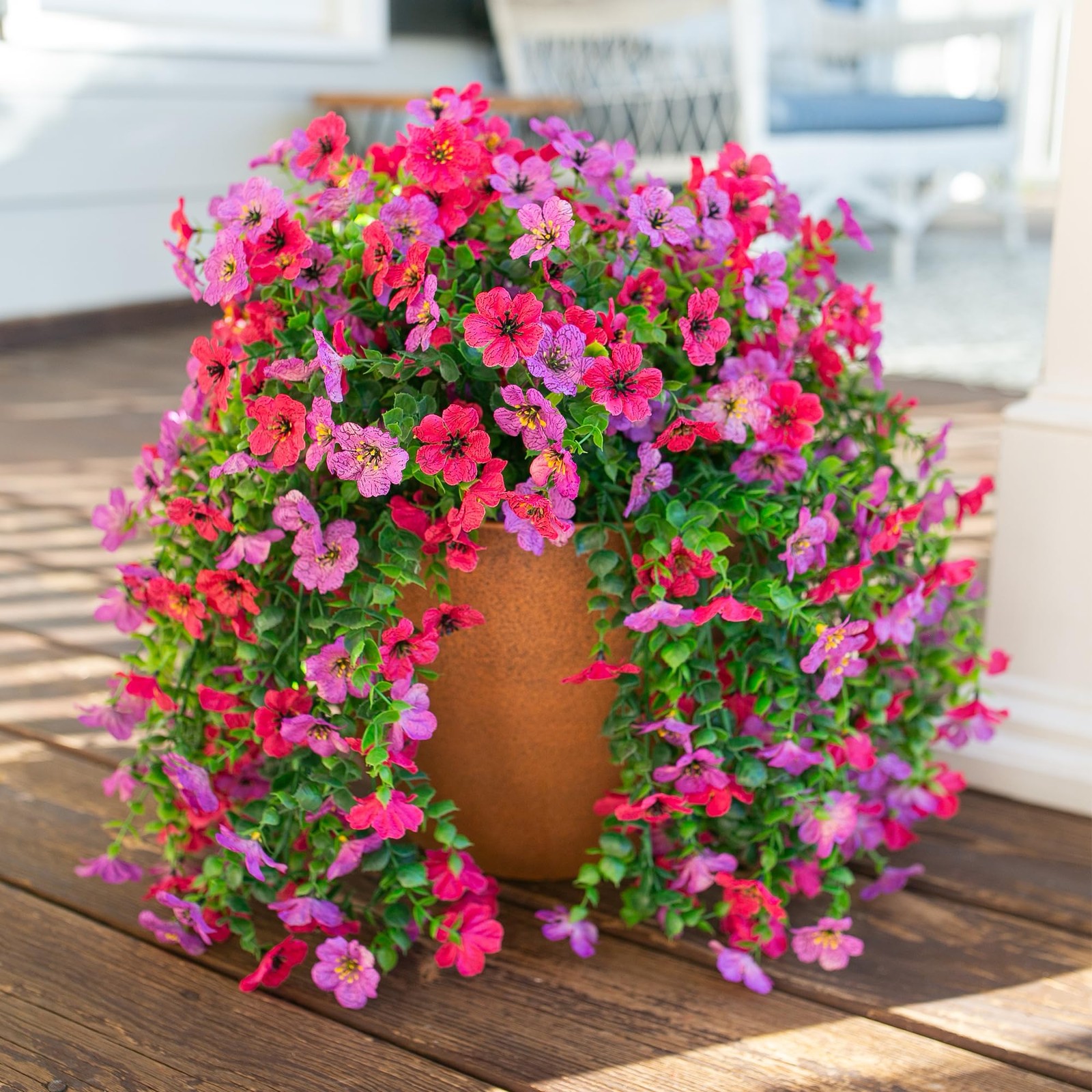 2Pcs Fake Flowers Artificial Floral for Outdoors Decorations, Outside Flower …