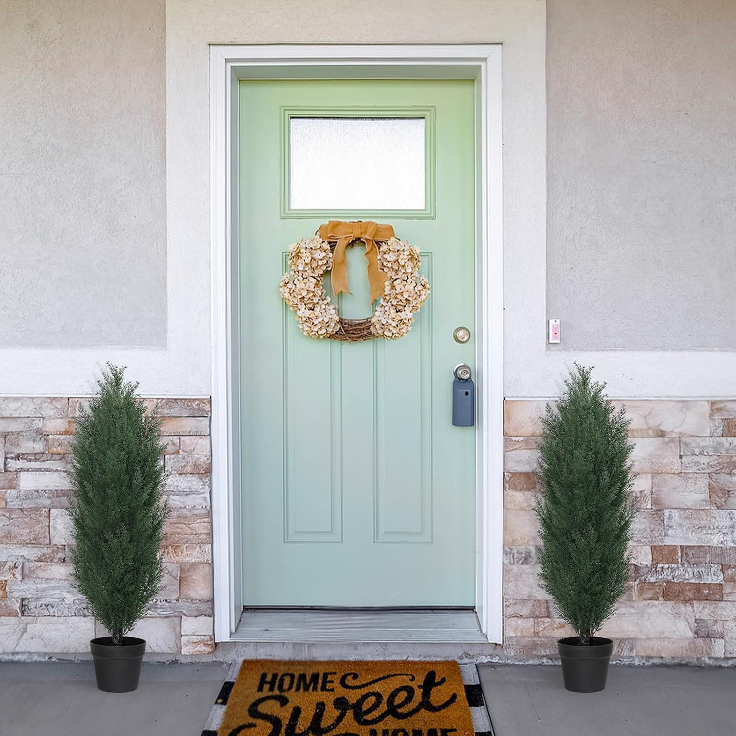 3Ft Artificial Topiary Trees Set of 2 – UV Resistant Faux Cedar for Outdoors