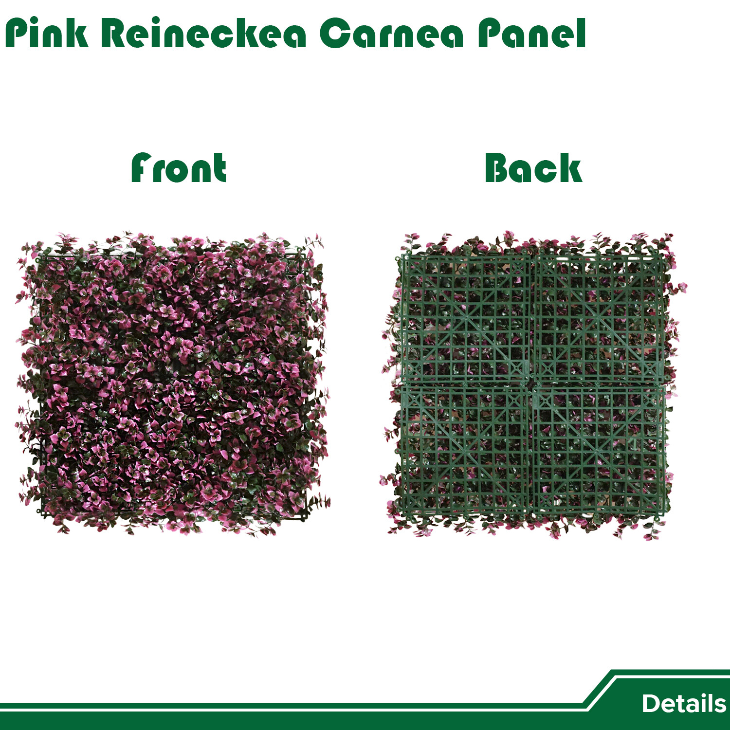 20″ Artificial Pink Reineckia Carnea Mat Wall Hedge Home Garden Festival Decor