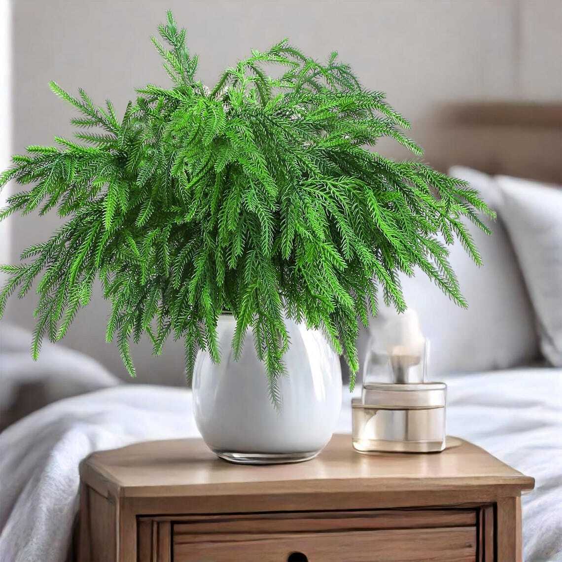 Christmas Norfolk Pine Branches 12 Pcs Artificial Xmas Branches DIY Crafts Decor