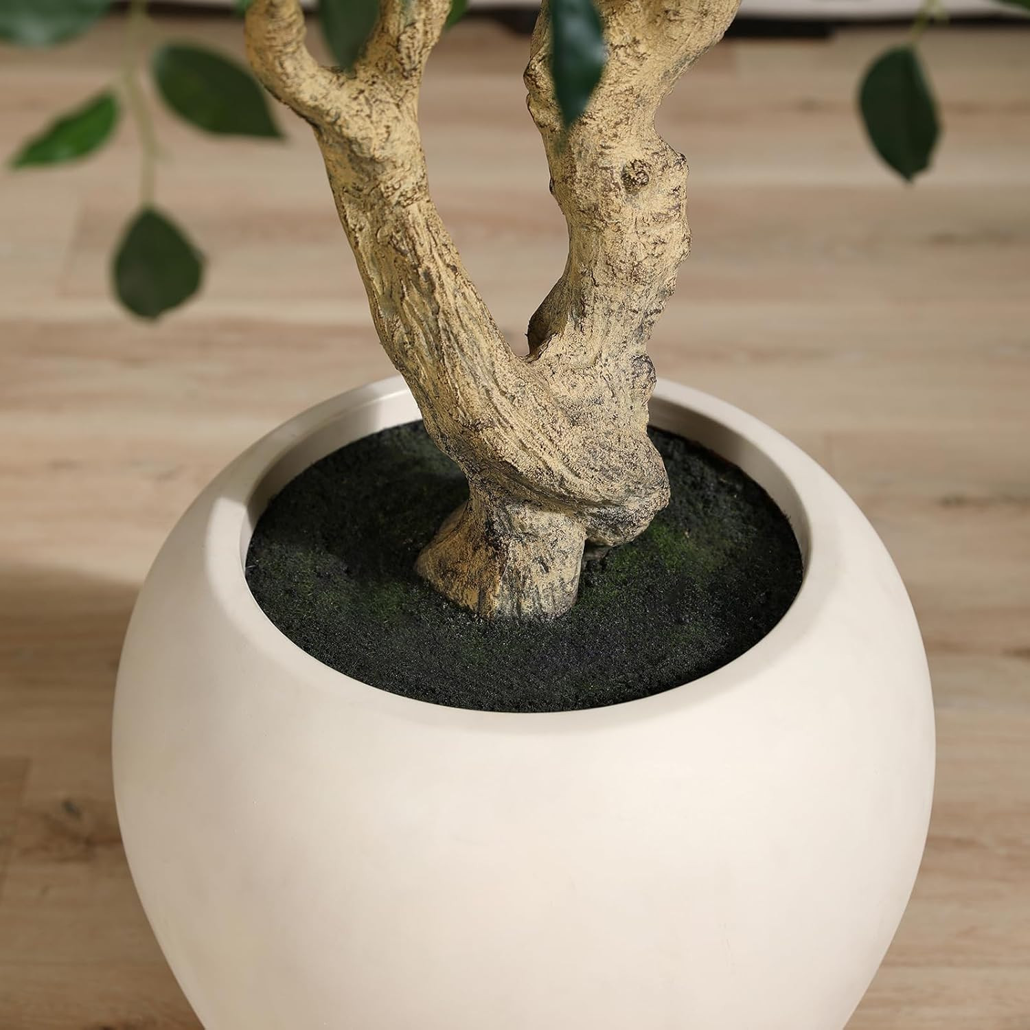 8ft Faux Ficus Tree with Artisan Planter – Realistic Indoor Decor for Home/Offic