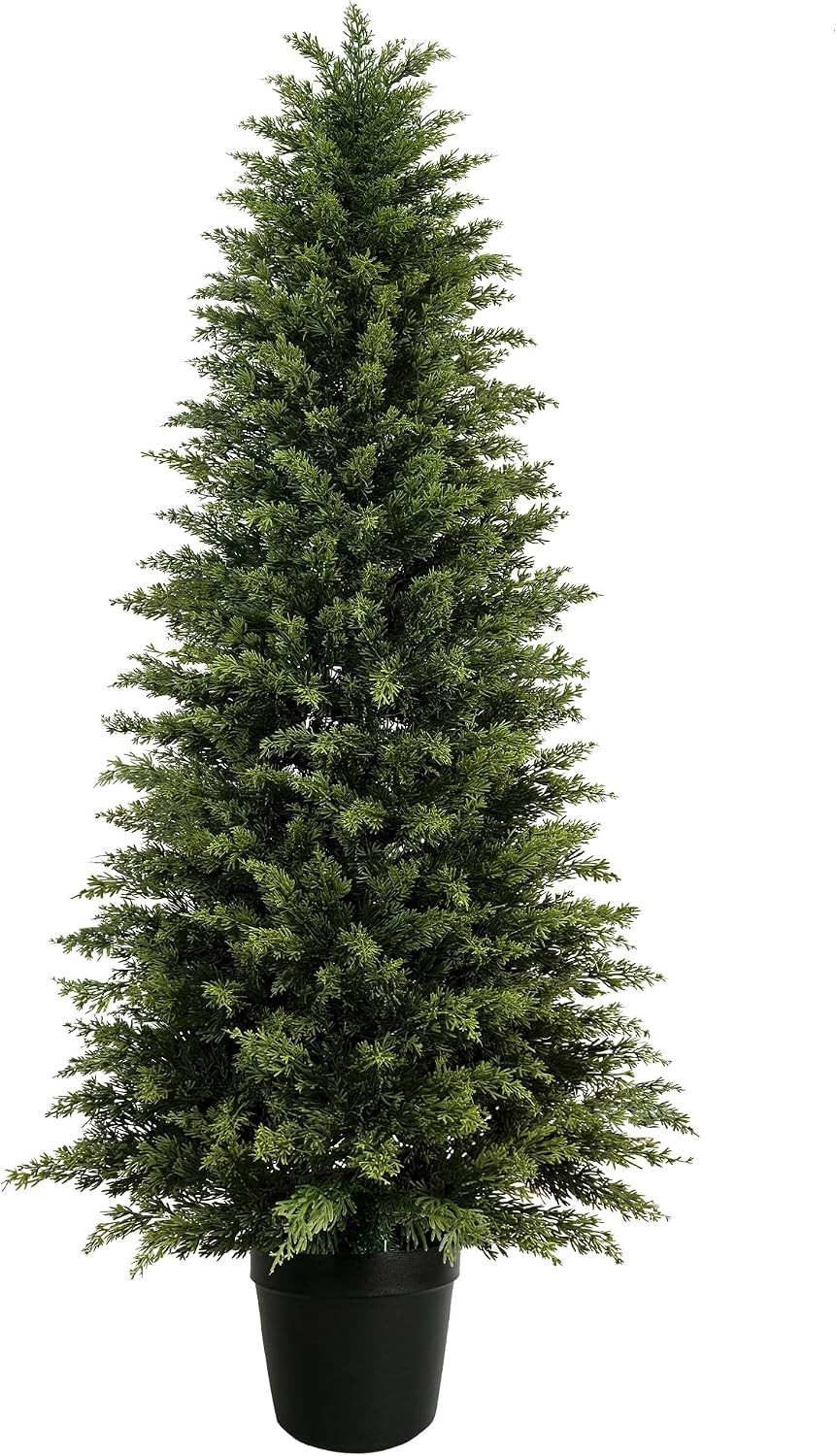 5ft Artificial Cedar Topiary Tree Set of 1 Realistic Faux Evergreen Shrub Plant