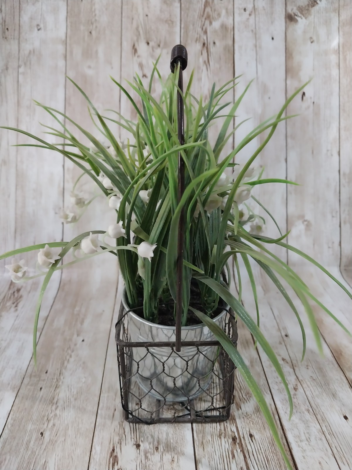New! Faux Artificial Plant Wire Basket Pots Fake Greenery Home Decor Plants