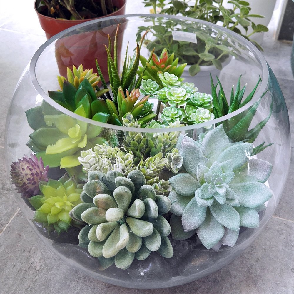 Winlyn 6 Pcs Unpotted Fake Succulents Assorted Faux Succulent in Different Gr…