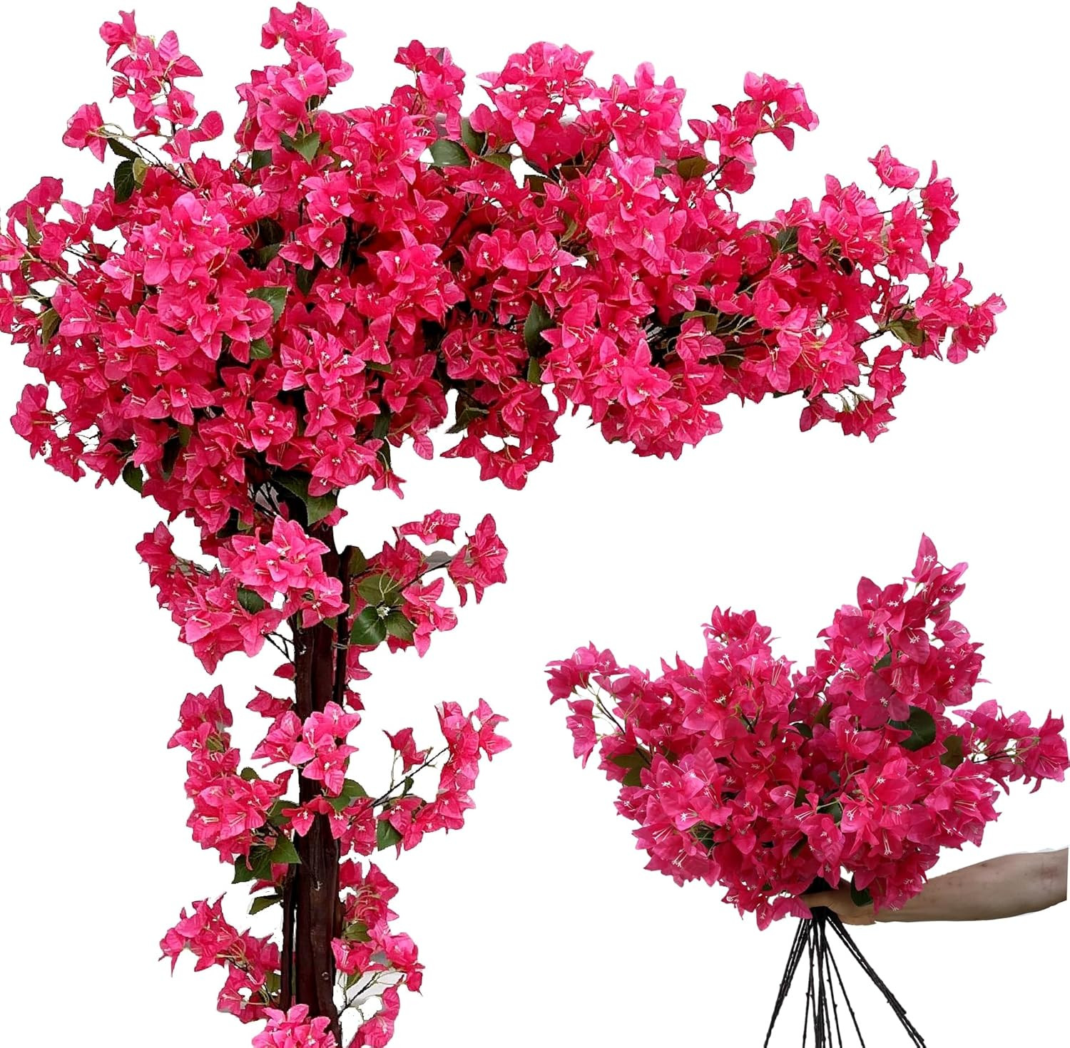 16 Pack Fuchsia Artificial Bougainvillea Flower Stems for Home & Events