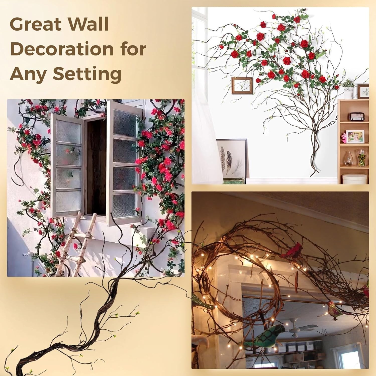 Fake Artificial Tree Branches for Decoration – 67 Inches Wall Hanging Fake …..