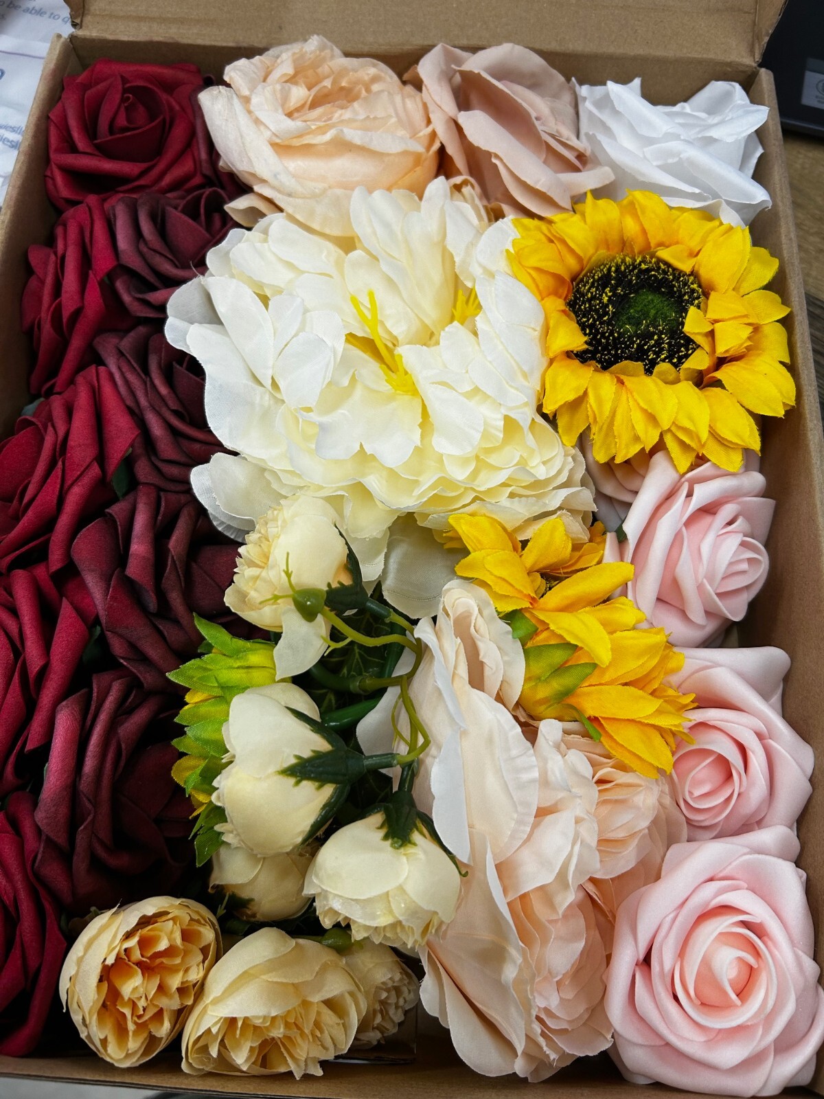 Summer Rose Yeeflora Artificial Flower Combination Box Bouquet SKU FL2