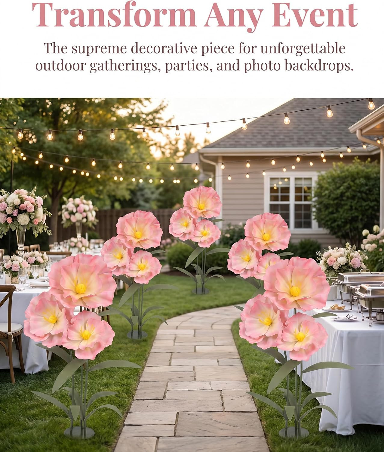 5.6 Ft Giant Artificial Flowers for Decoration, Waterproof EVA Big Artificial Fl