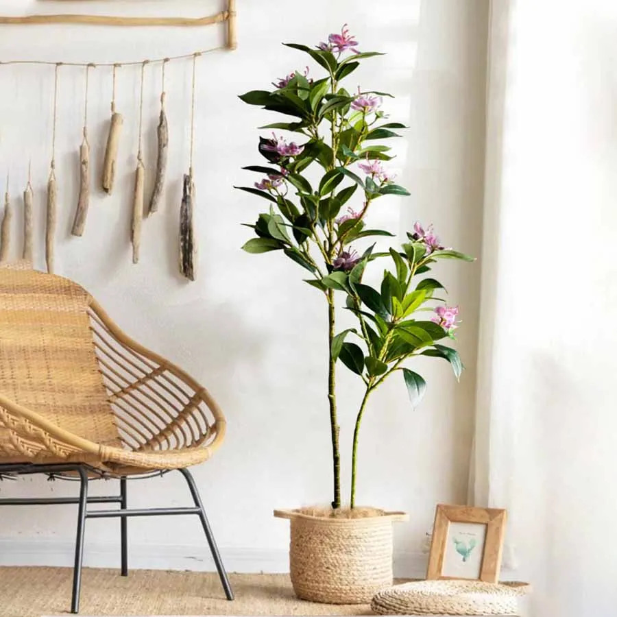 80/120cm Tropical Artificial Ficus Large Banyan Plants Plastic Fiddle Fig